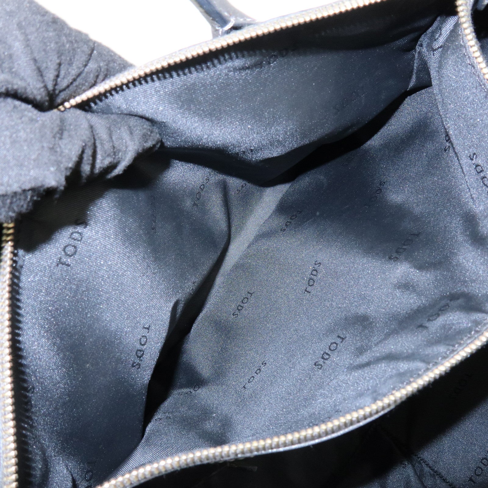 TOD’S D Cube Leather 2Way Bag Hand Bag Shoulder Bag Dark Gray