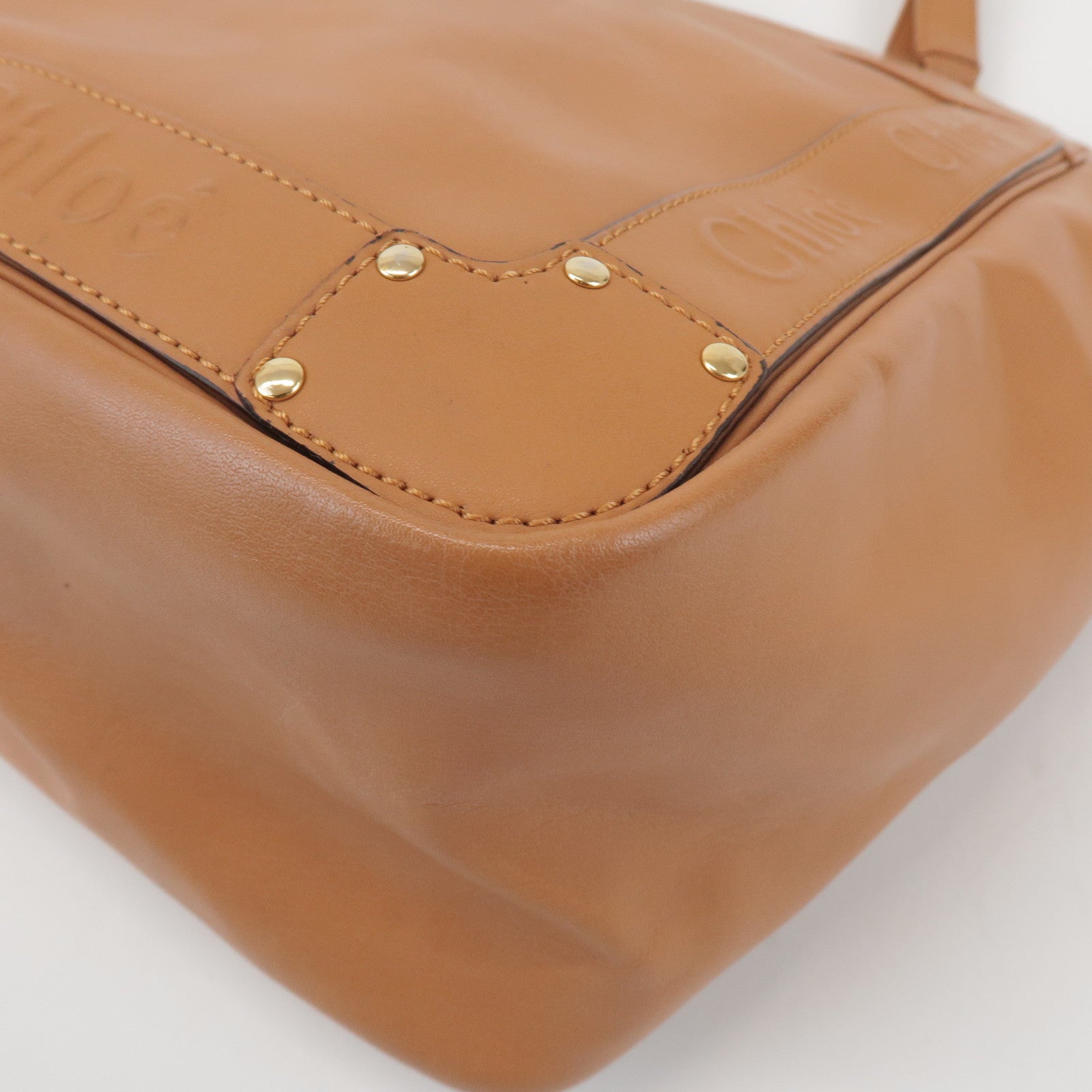 Chloe Eden Leather Tote Bag Shoulder Bag Hand Bag Brown