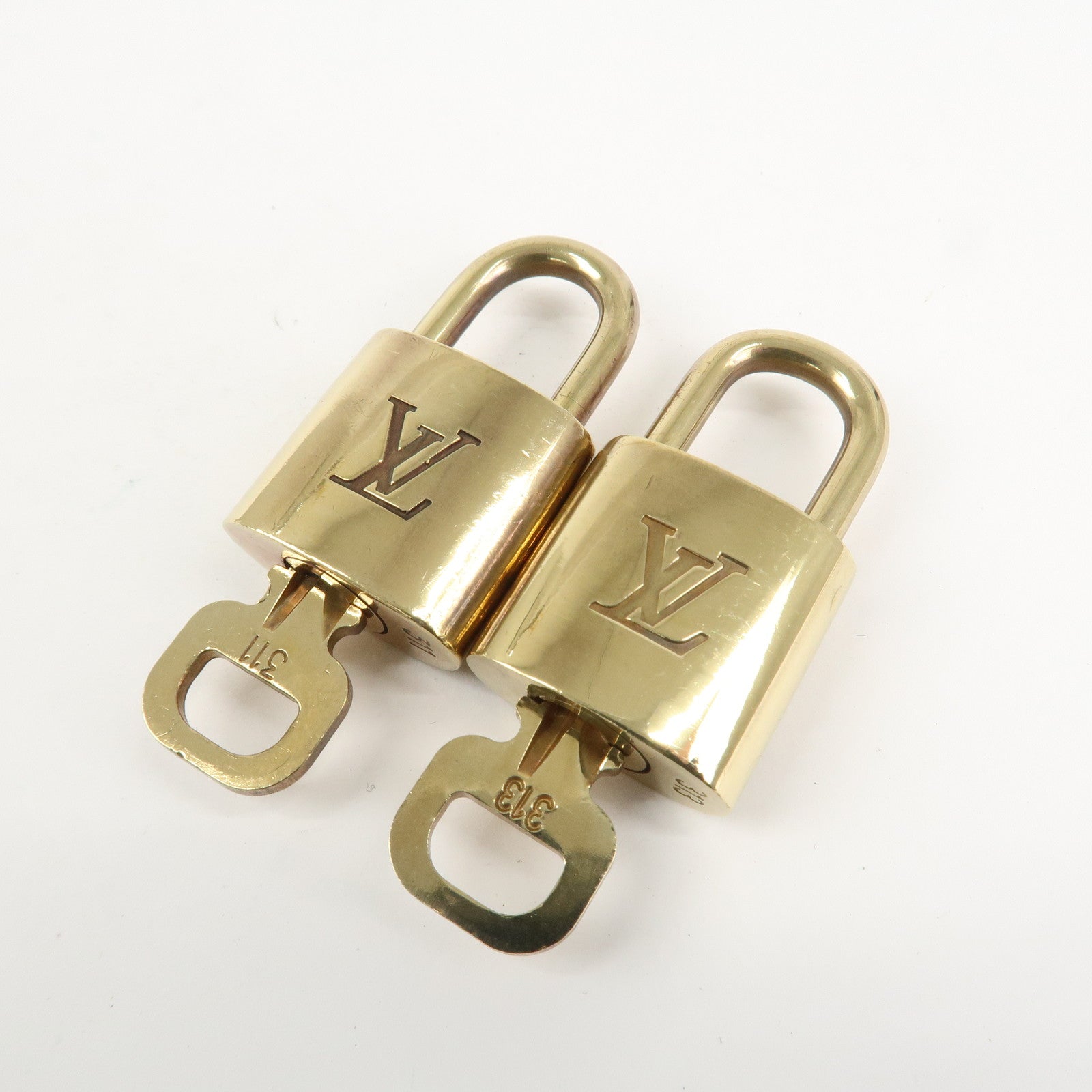 Louis Vuitton Set of 10 Lock & Key Cadena Key Lock Metal Gold Used