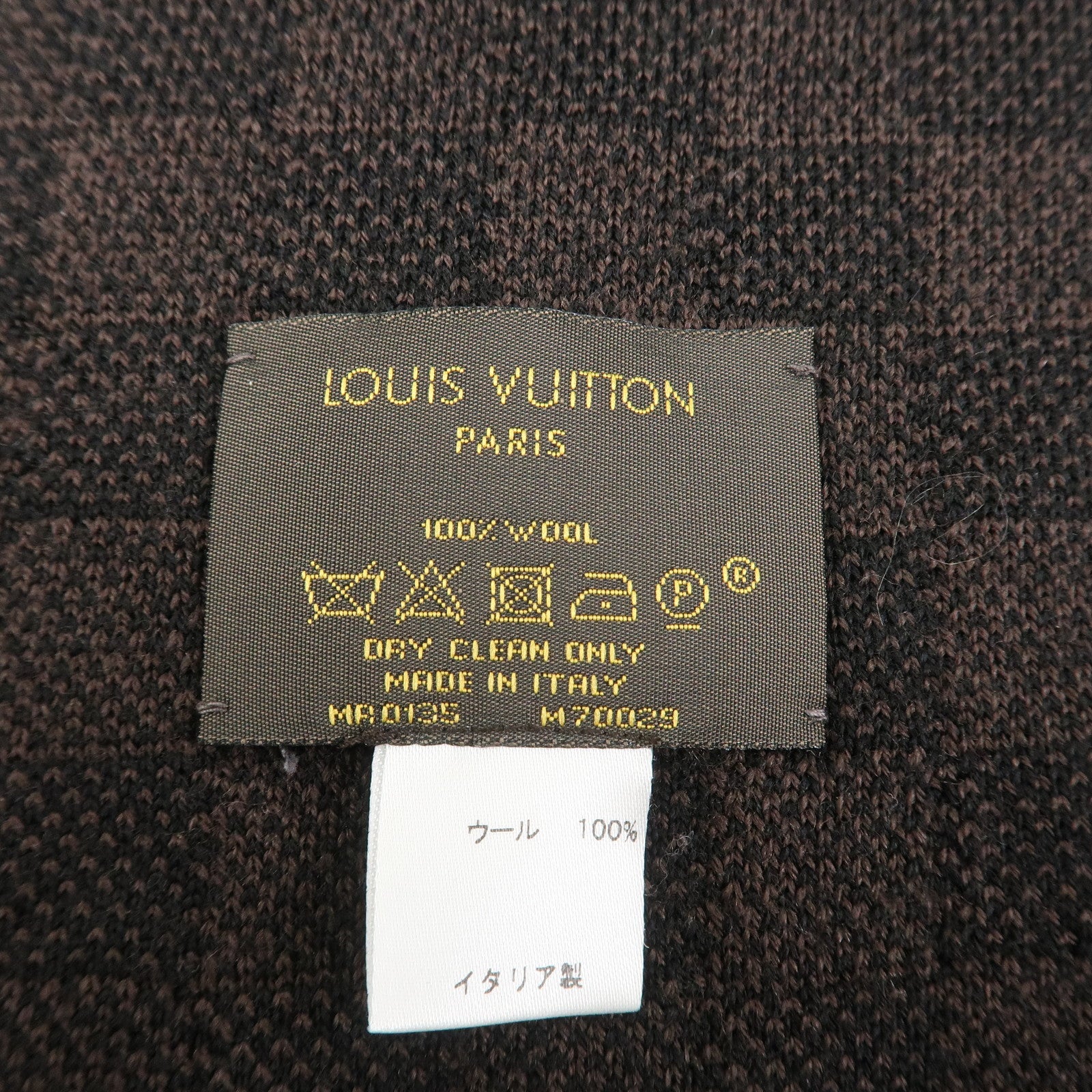 Louis Vuitton Damier Wool 100% Echarpe Petit Scarf Brown M70029