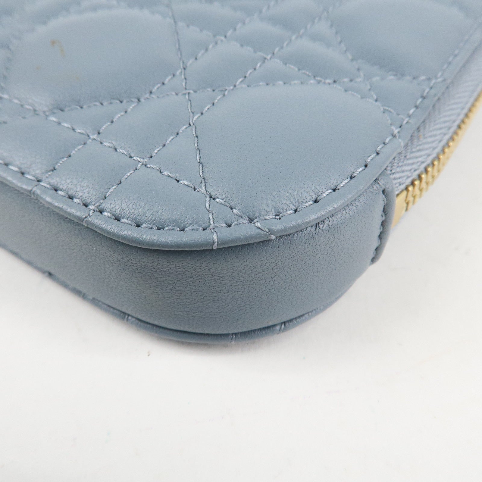 Christian Dior Lady Dior Call'in Dior Canage Lamb Skin Phone Holder Used