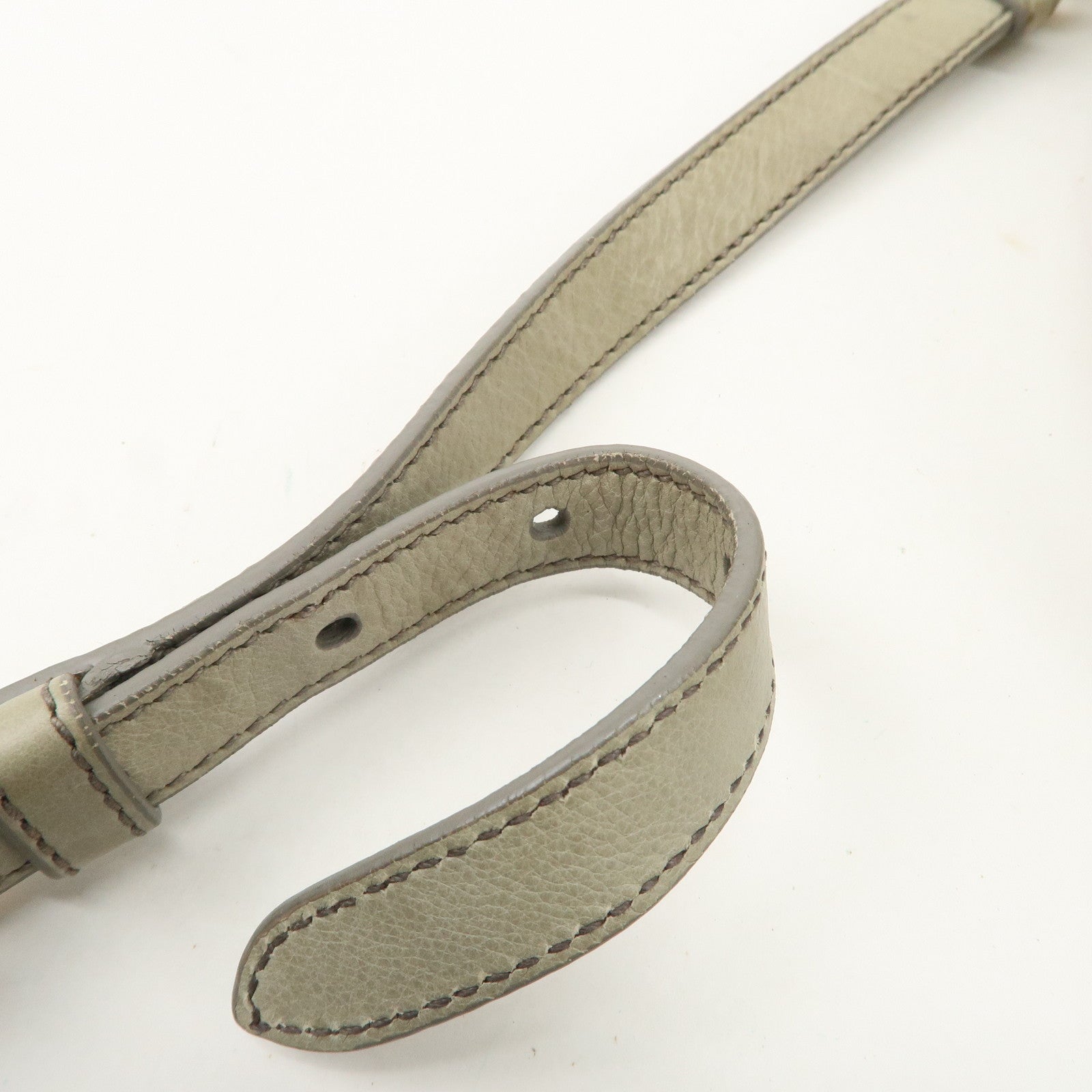 PRADA Logo Ribon Leather 2WAY Tote Bag Hand Bag Beige Gold HDW BN2245 Used