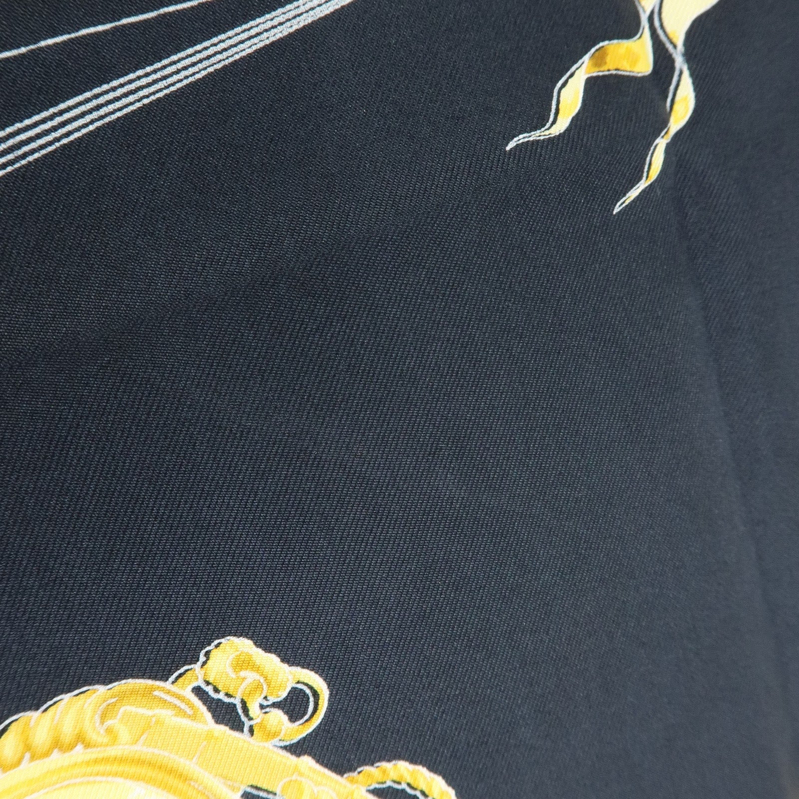 HERMES Carre 90 Silk 100% Scarf la MARINE a RAMES Black Yellow