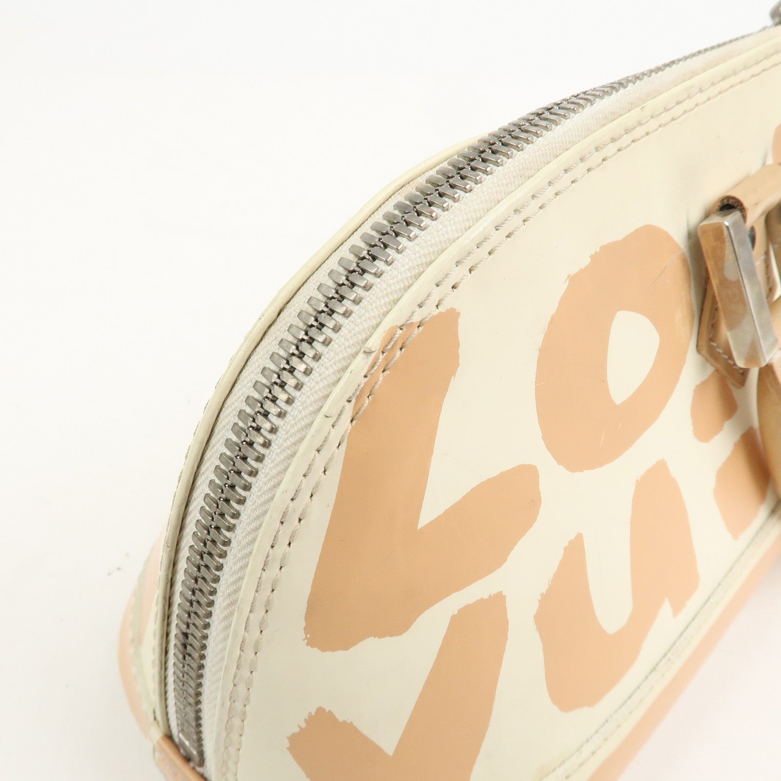 Louis Vuitton Graffiti Alma Horizontal Leather Hand Bag Beige M92176