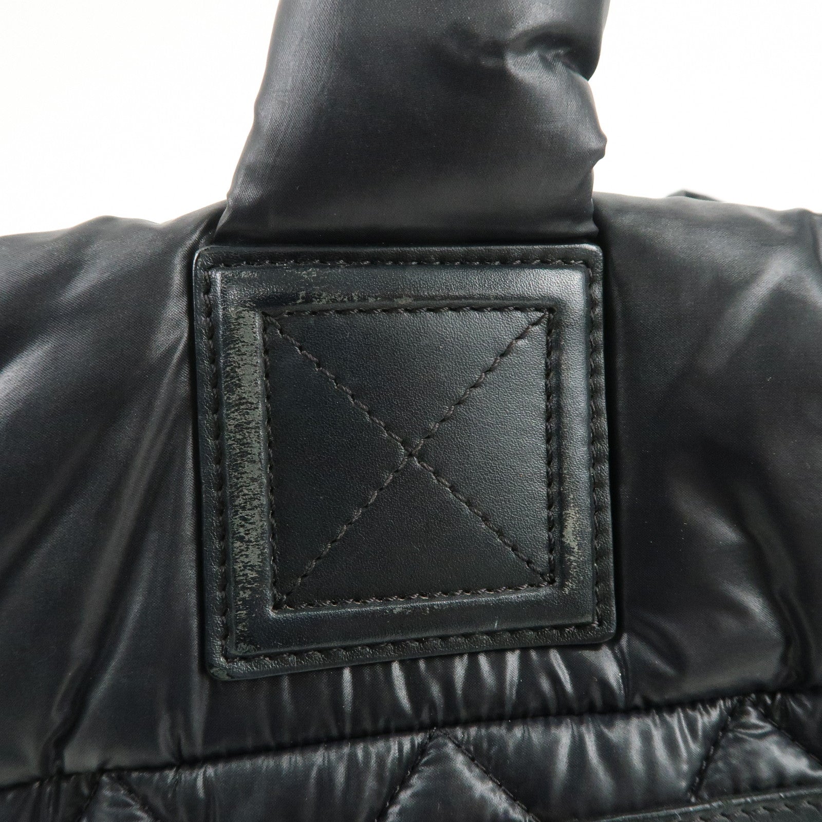 CHANEL COCO Cocoon PM Nylon Leather Tote Bag Hand Bag Black A48610