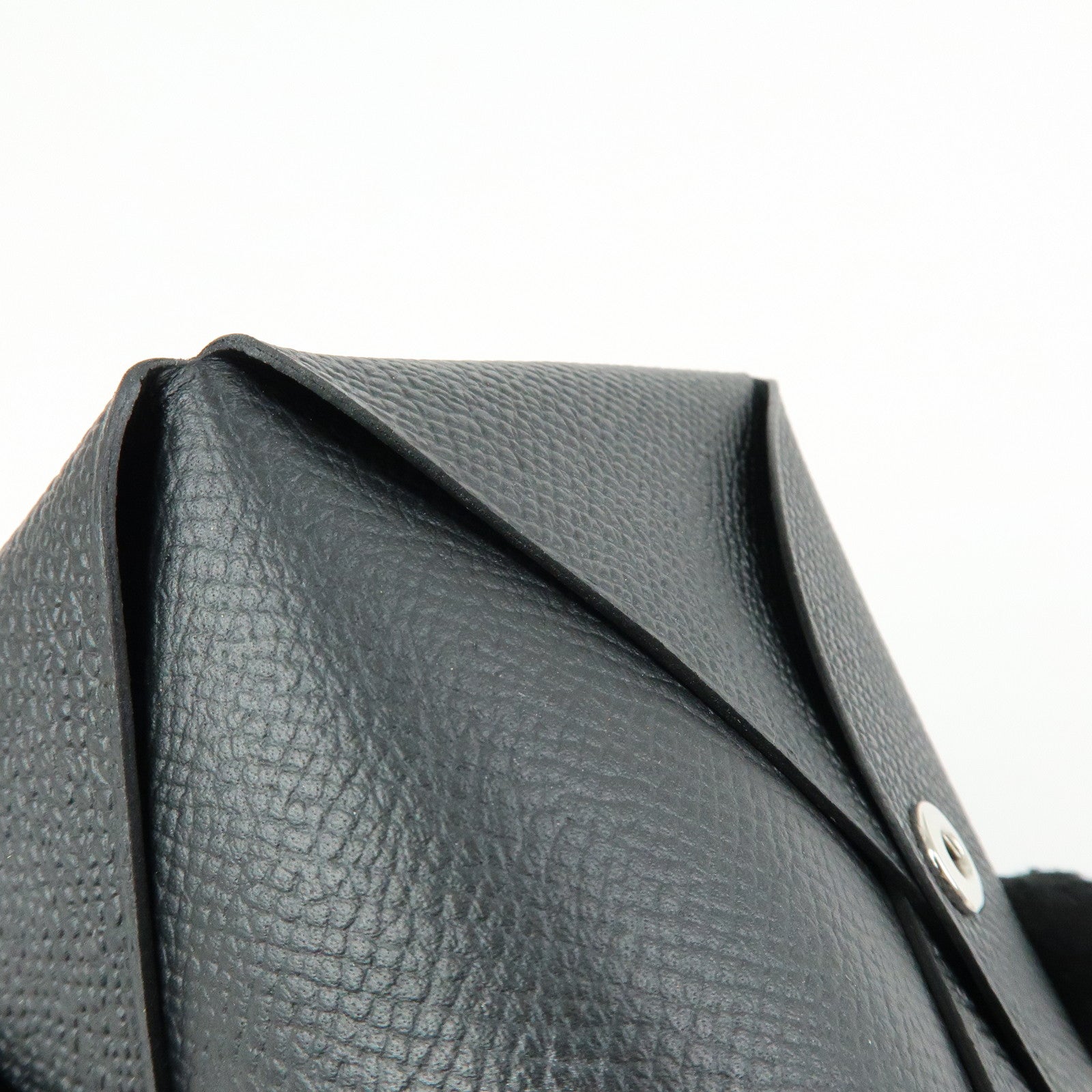 HERMES CALVI Duo Veau Epsom Card Case Card Holder W Stamped Black