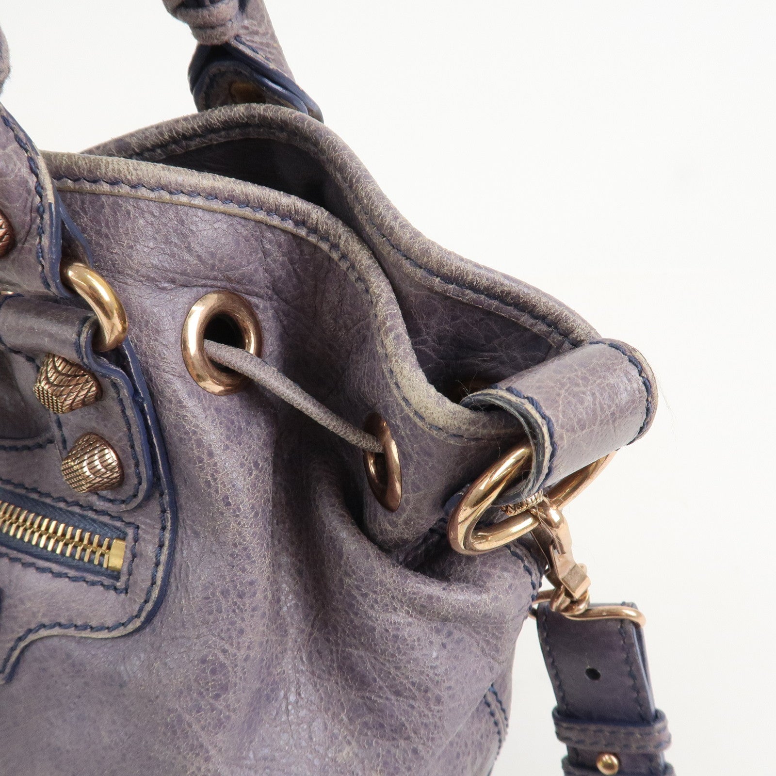 BALENCIAGA The Giant Mini Pompom 2Way Hand Shoulder Bag Gray 285439