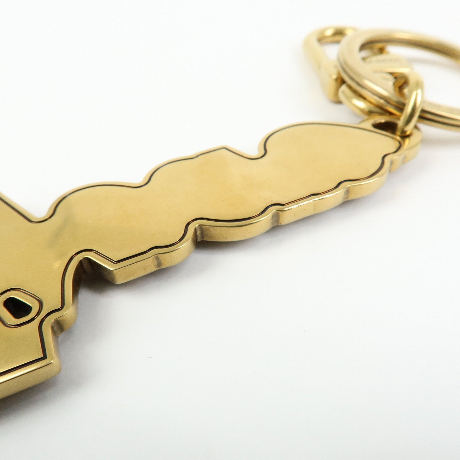 Louis Vuitton LV Lovers Studs Metal Bag Charm Key Chain Gold M01755