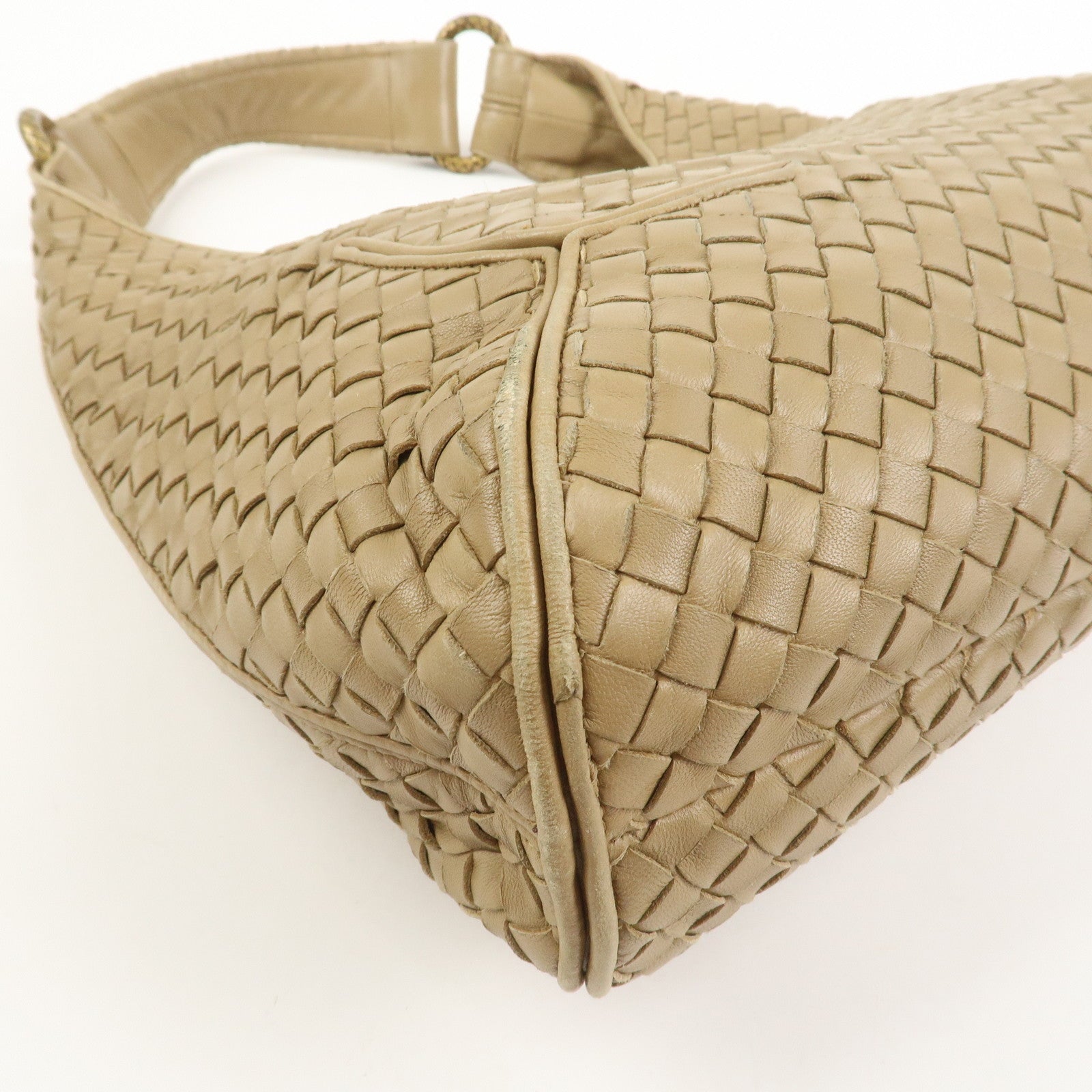 BOTTEGA VENETA Intrecciato Nappa Leather Shoulder Bag Light Brown