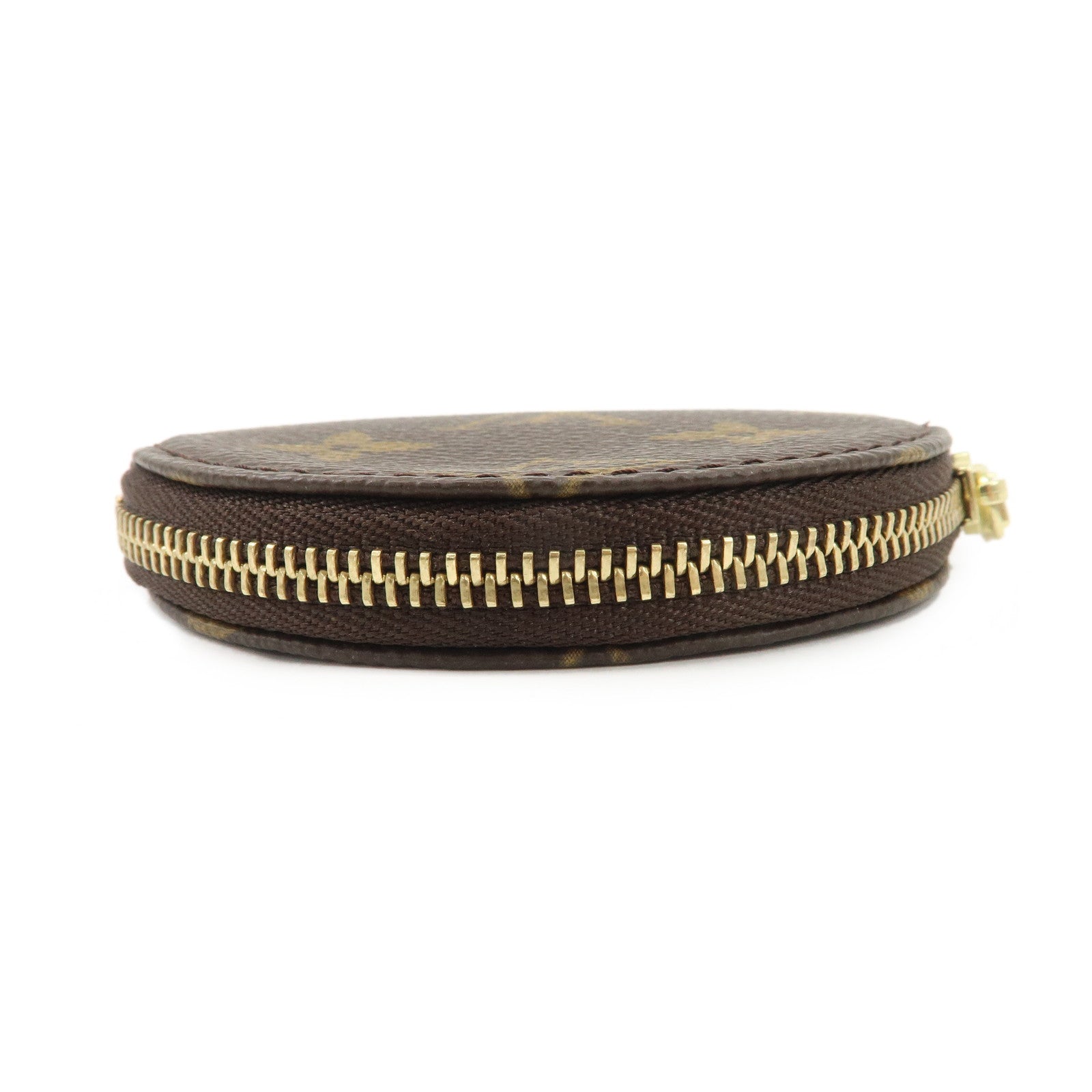 Louis Vuitton Monogram Porte Monnaie Rond Coin Case Brown M61926 Used