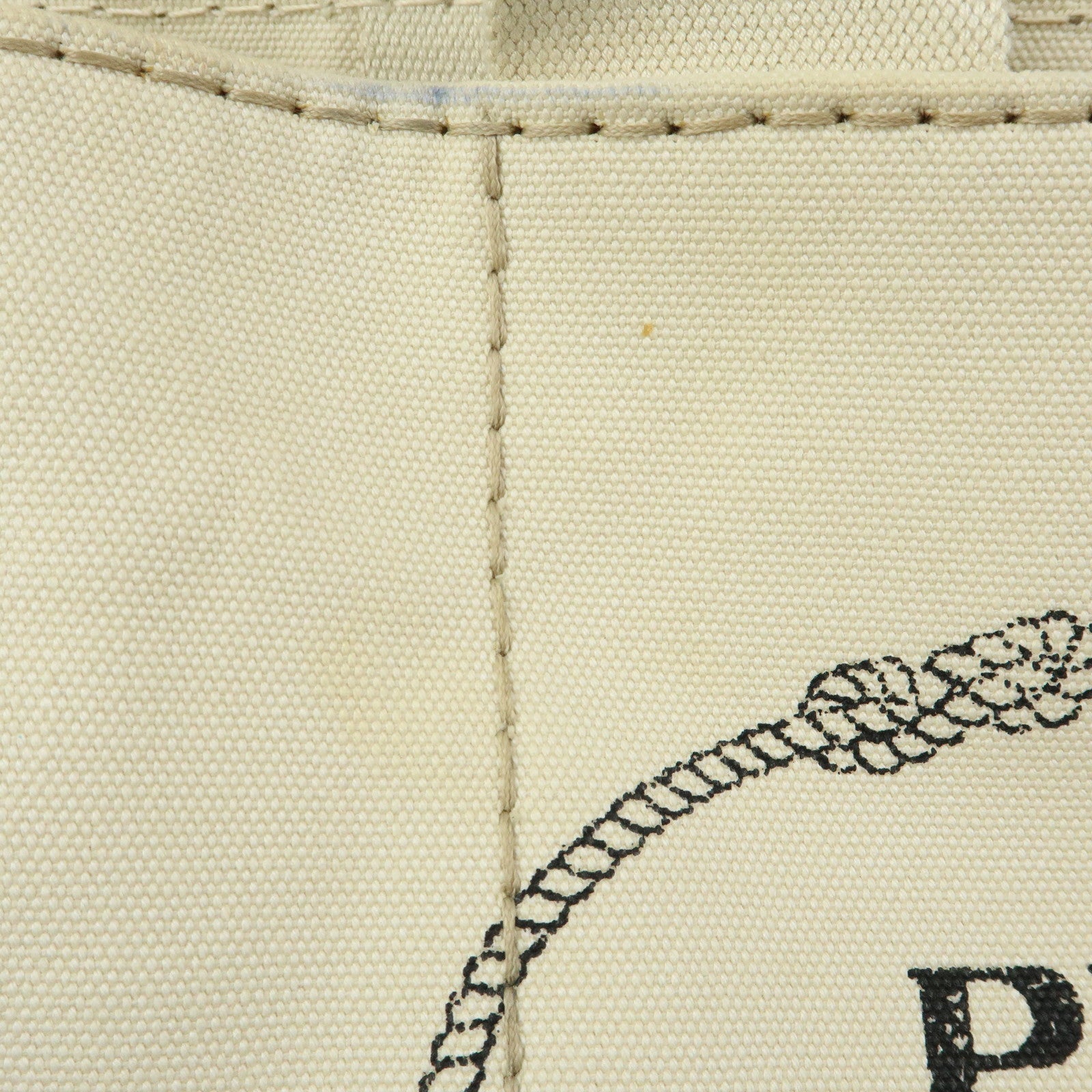 PRADA Canapa Canvas 2Way Bag Tote Bag Hand Bag White BN1877