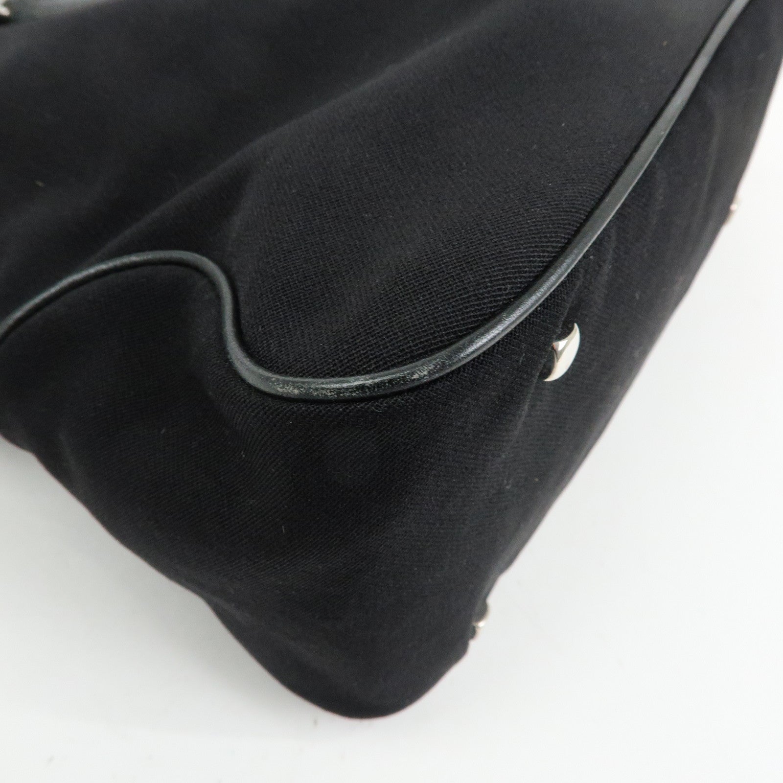 Ferragamo Vara Nylon Leather Boston Bag Shoulder Bag Black