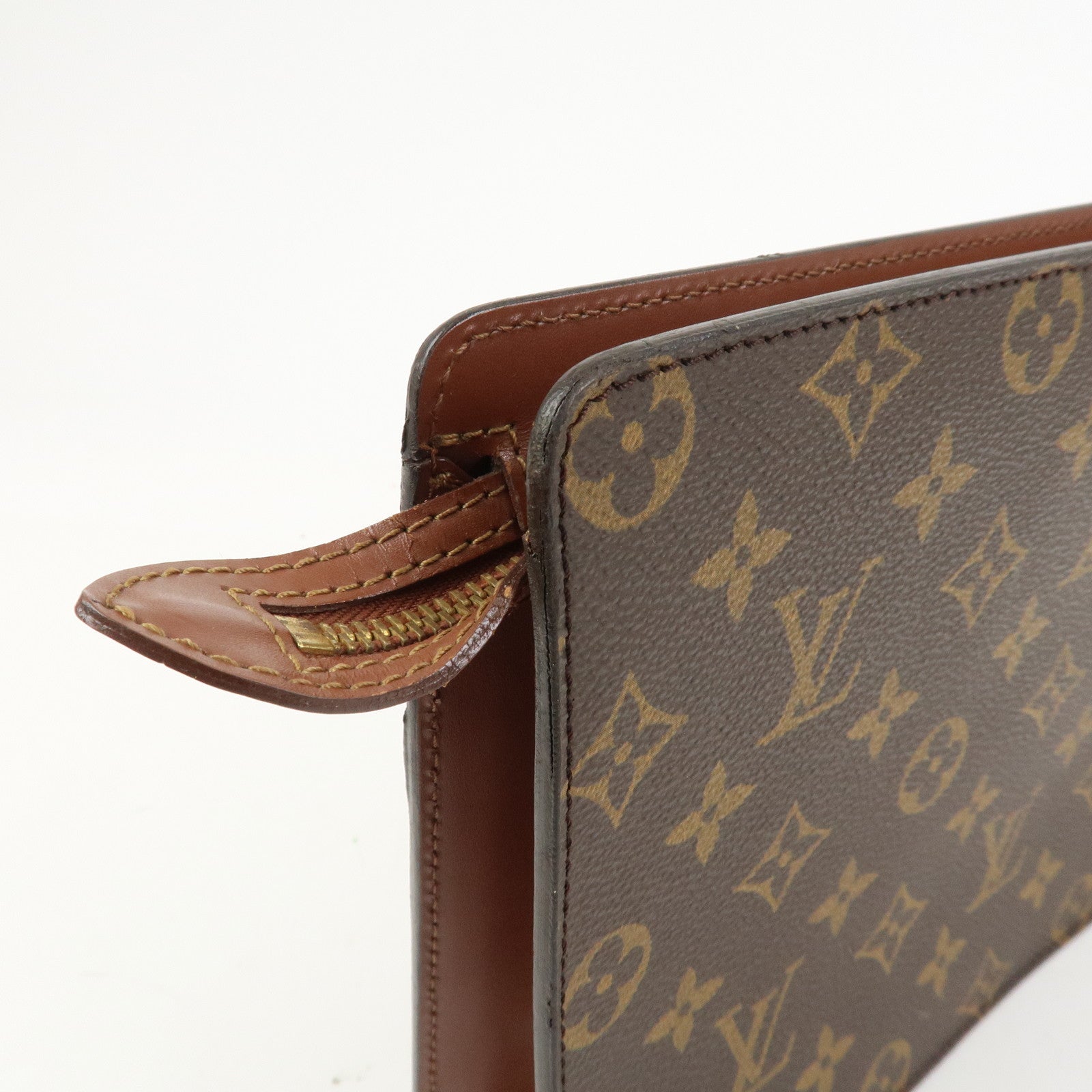 Louis Vuitton Monogram Pochette Homme Clutch Bag Brown M51795