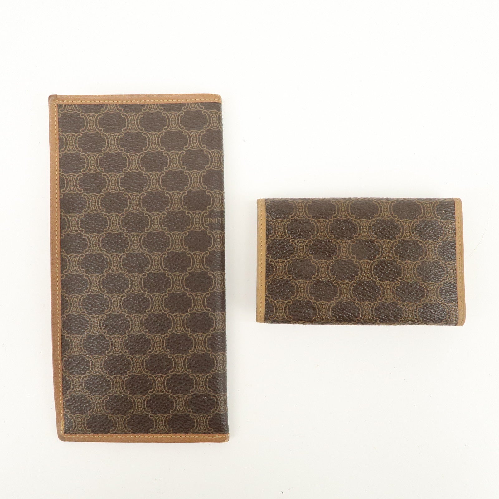 CELINE Macadam Set of 2 Sunglasses Case Key Case Brown