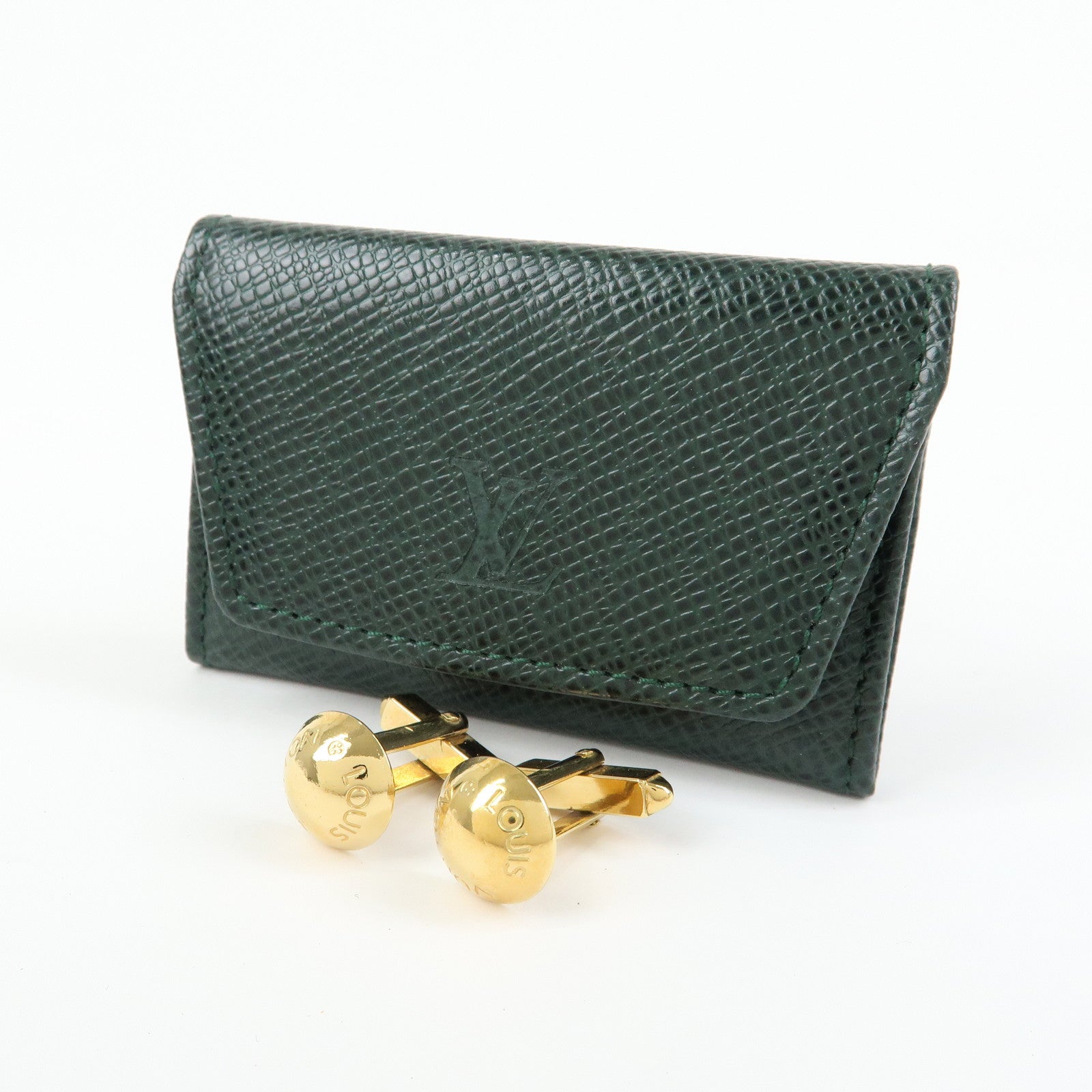 Louis Vuitton Taiga Boutons de Manchette Clous Cufflinks M30984