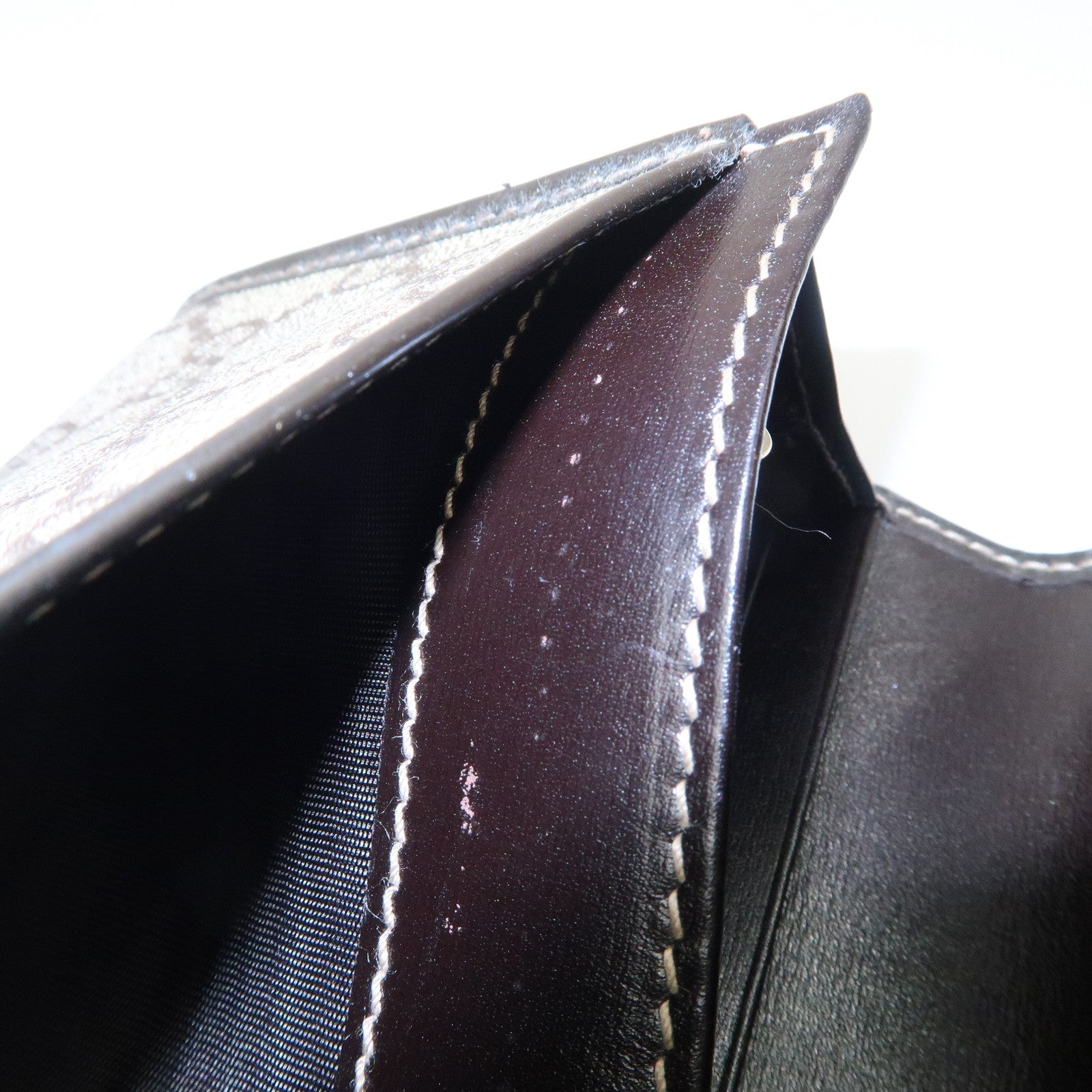 GUCCI GG Supreme Leather Flap Long Wallet Beige Brown 203573 Used