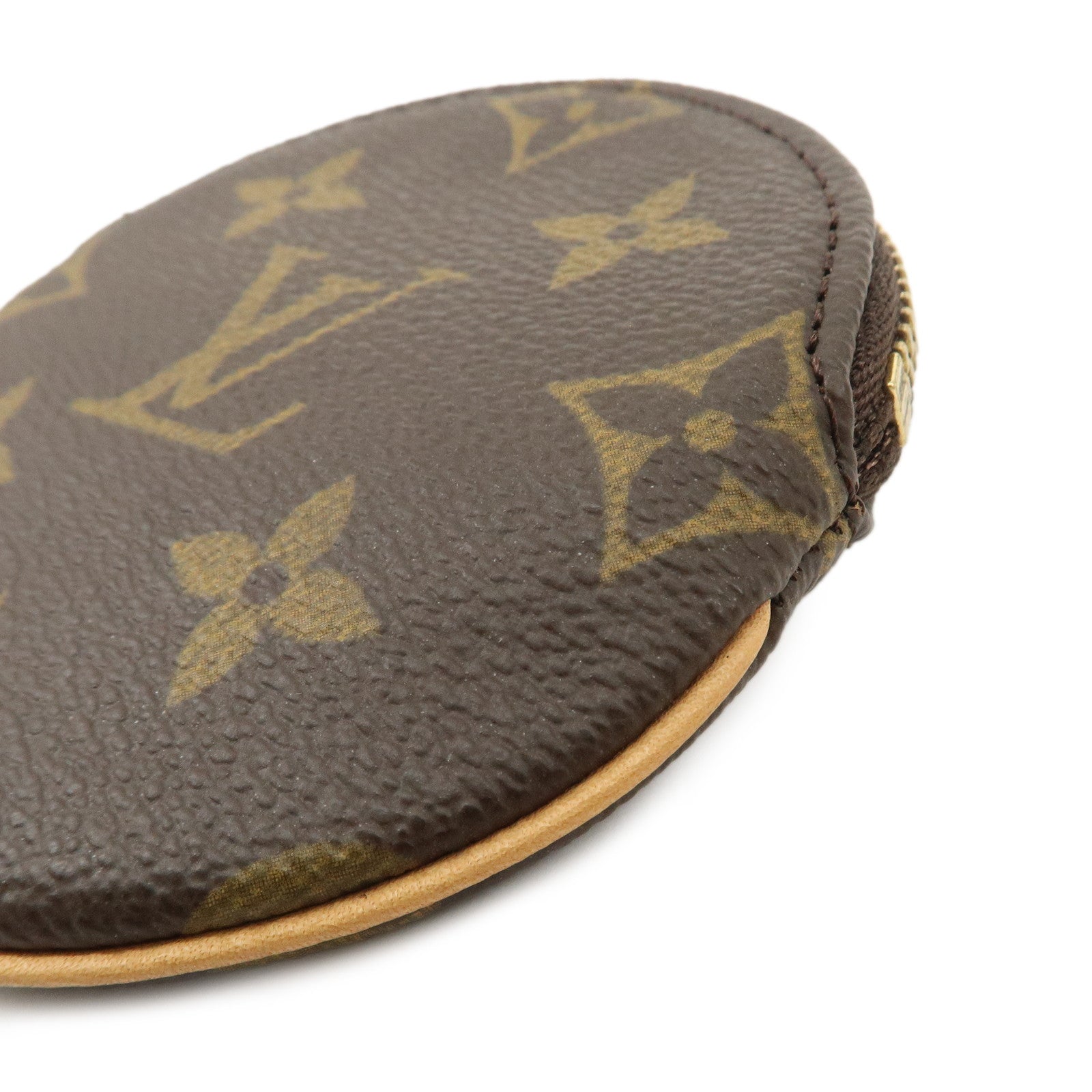 Louis Vuitton Monogram Porte Monnaie Rond Coin Case Brown M61926 Used