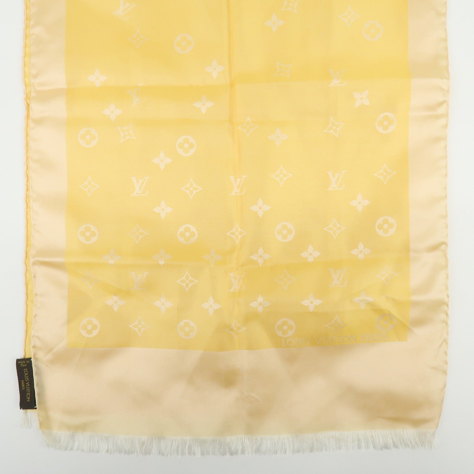 Louis Vuitton Monogram Echarpe Capri Silk 100% Scarf Orange