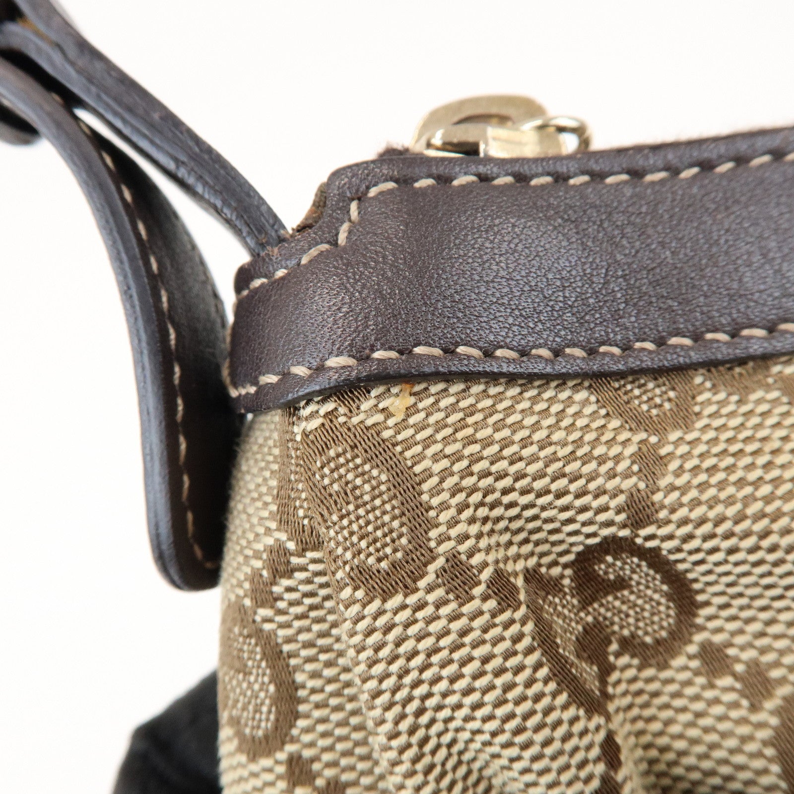 GUCCI Lovely Heart GG Canvas Leather Hand Bag Shoulder Bag 245938