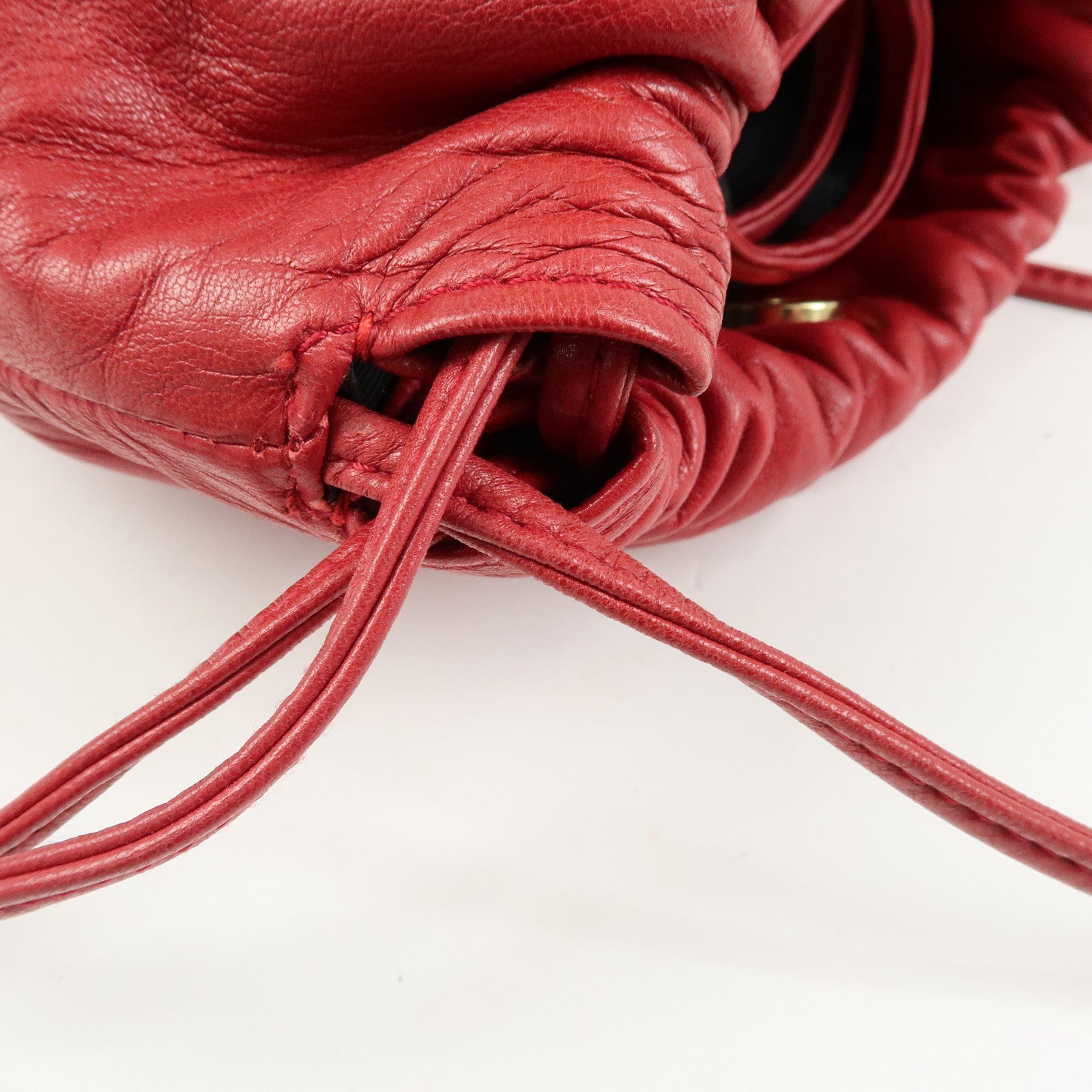 LOEWE Anagram Nappa Leather Shoulder Bag Crossbody Bag Red