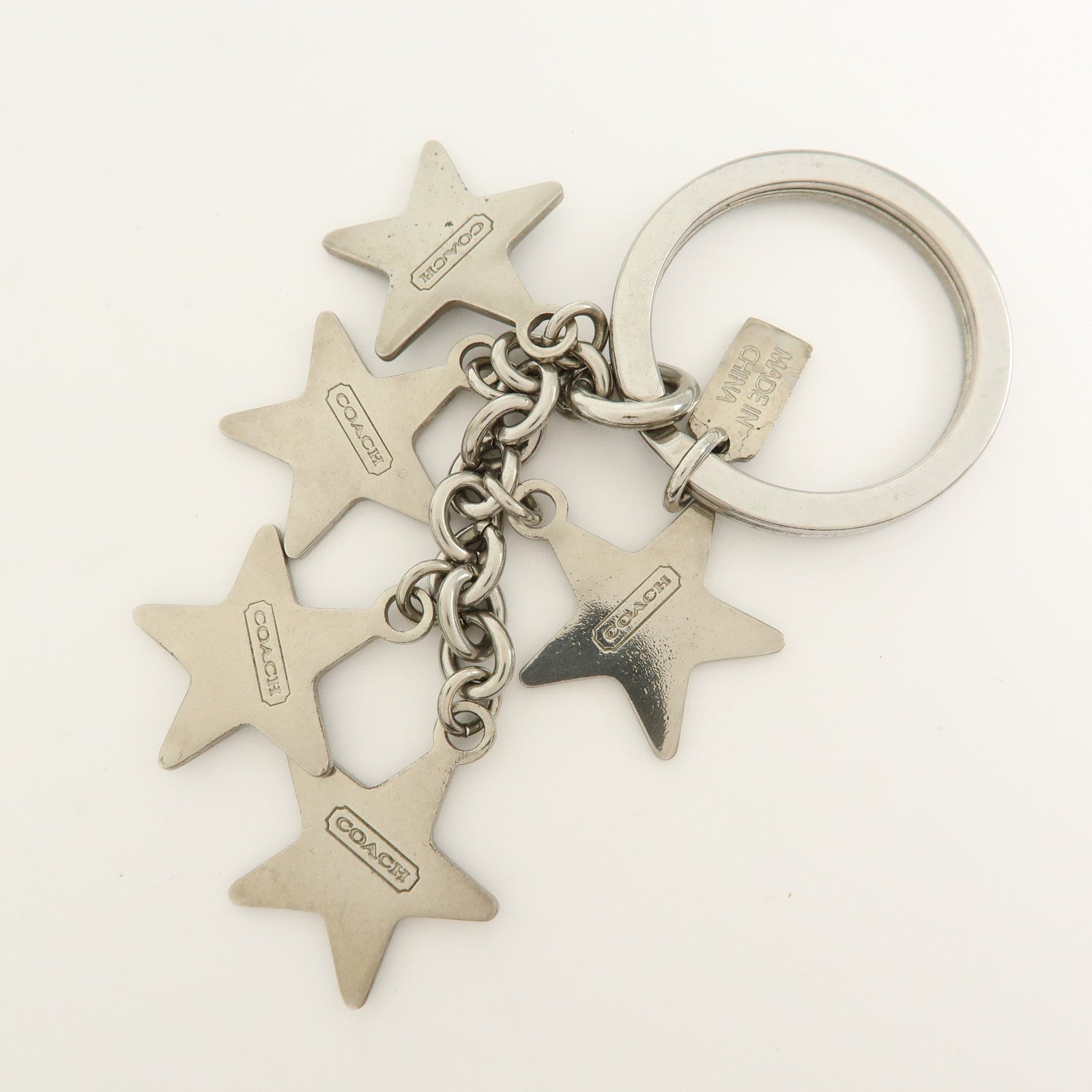 COACH Set of 2 Signature Metal Bag Charm Key Holder Multicolor