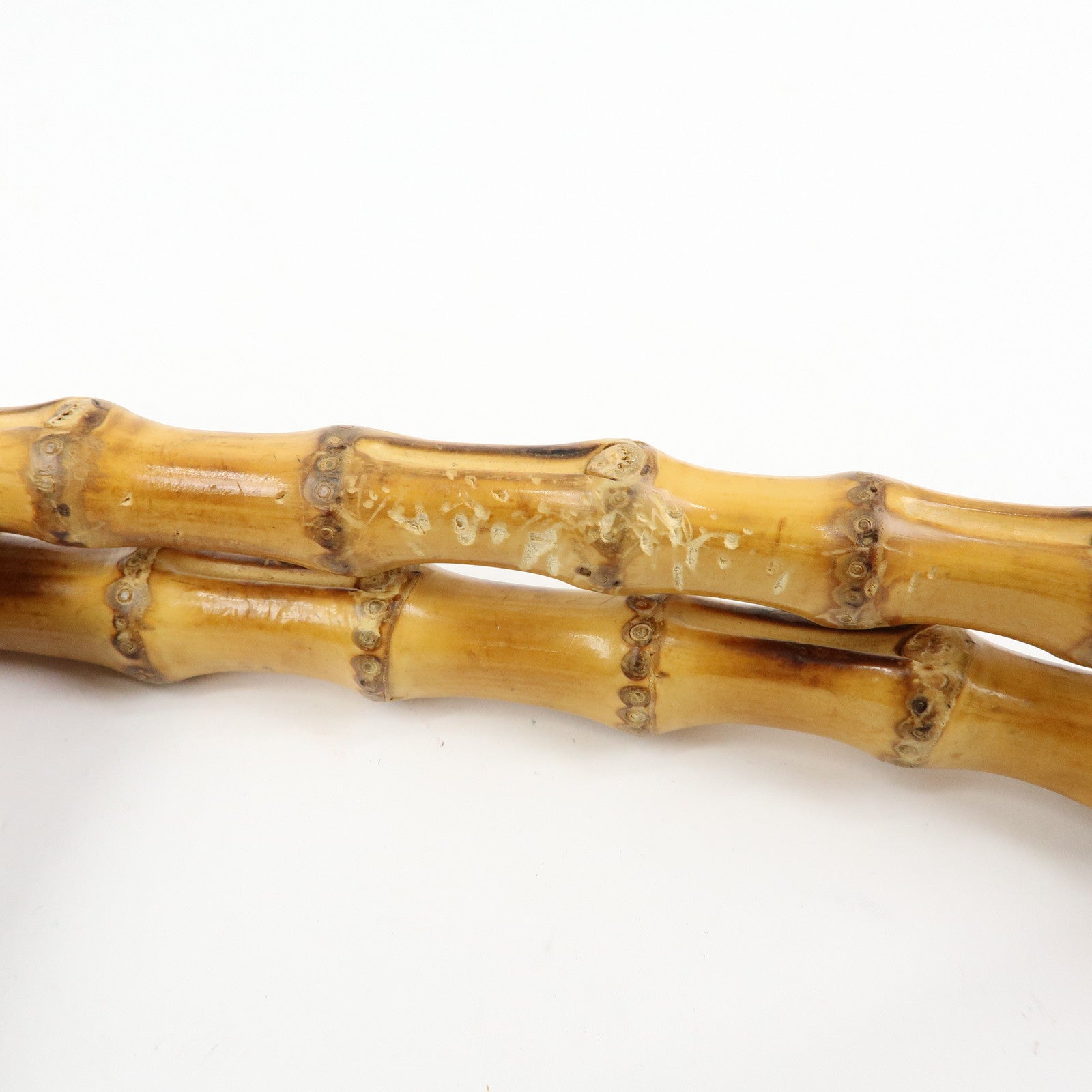 GUCCI Bamboo Leather Hand Bag Shoulder Bag Ivory 124293