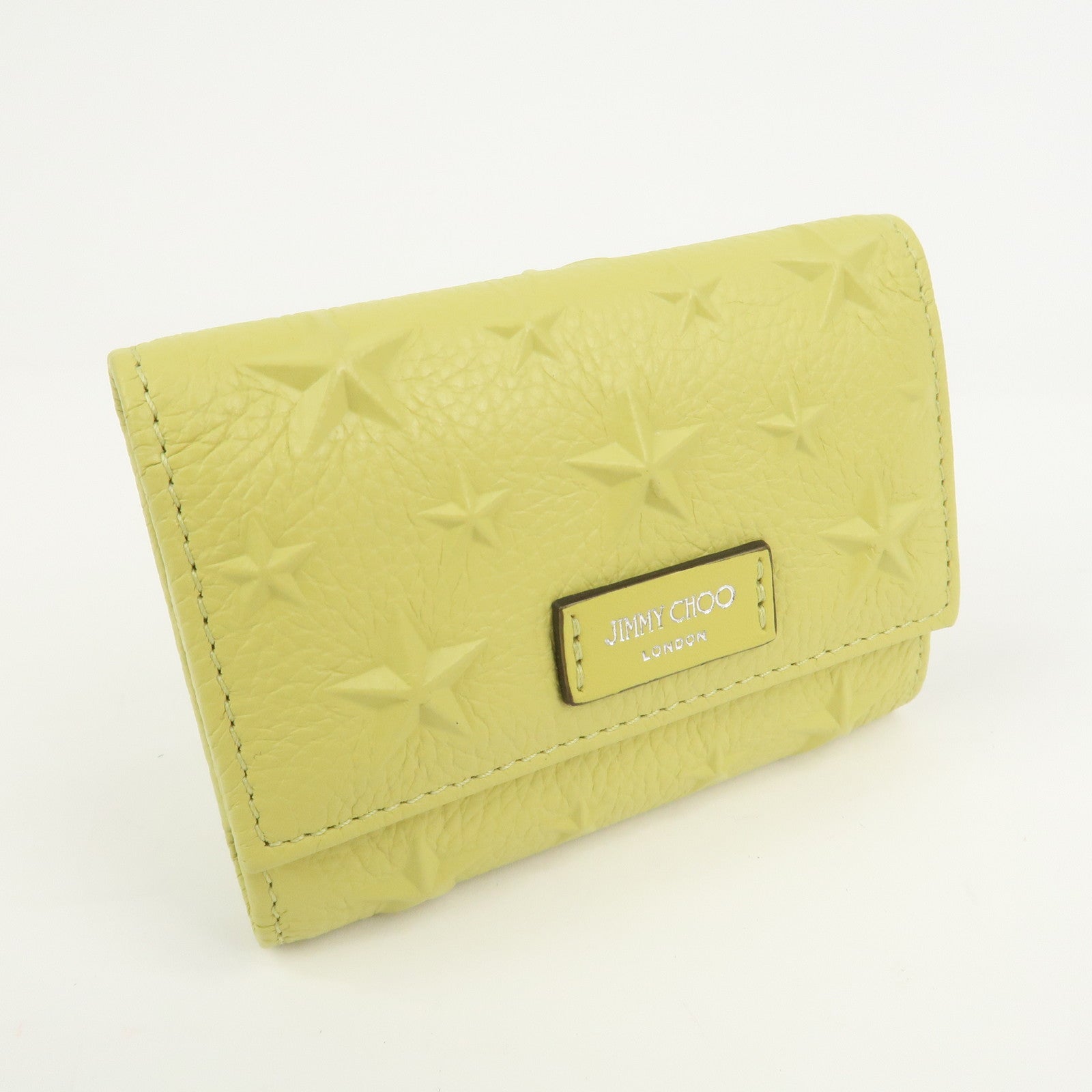 JIMMY CHOO Logo Leather 6 Rings Key Case Key Holder Yellow