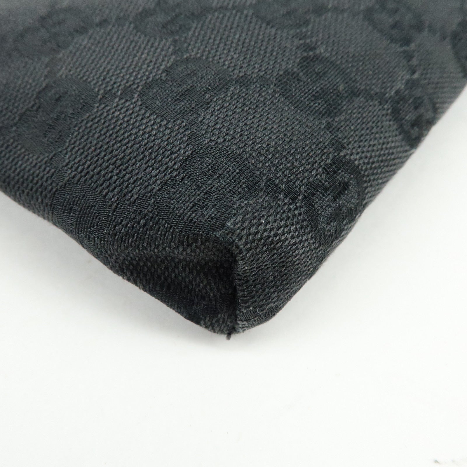 GUCCI GG Canvas Leather Waist Bag Crossbody Bag Black 28566