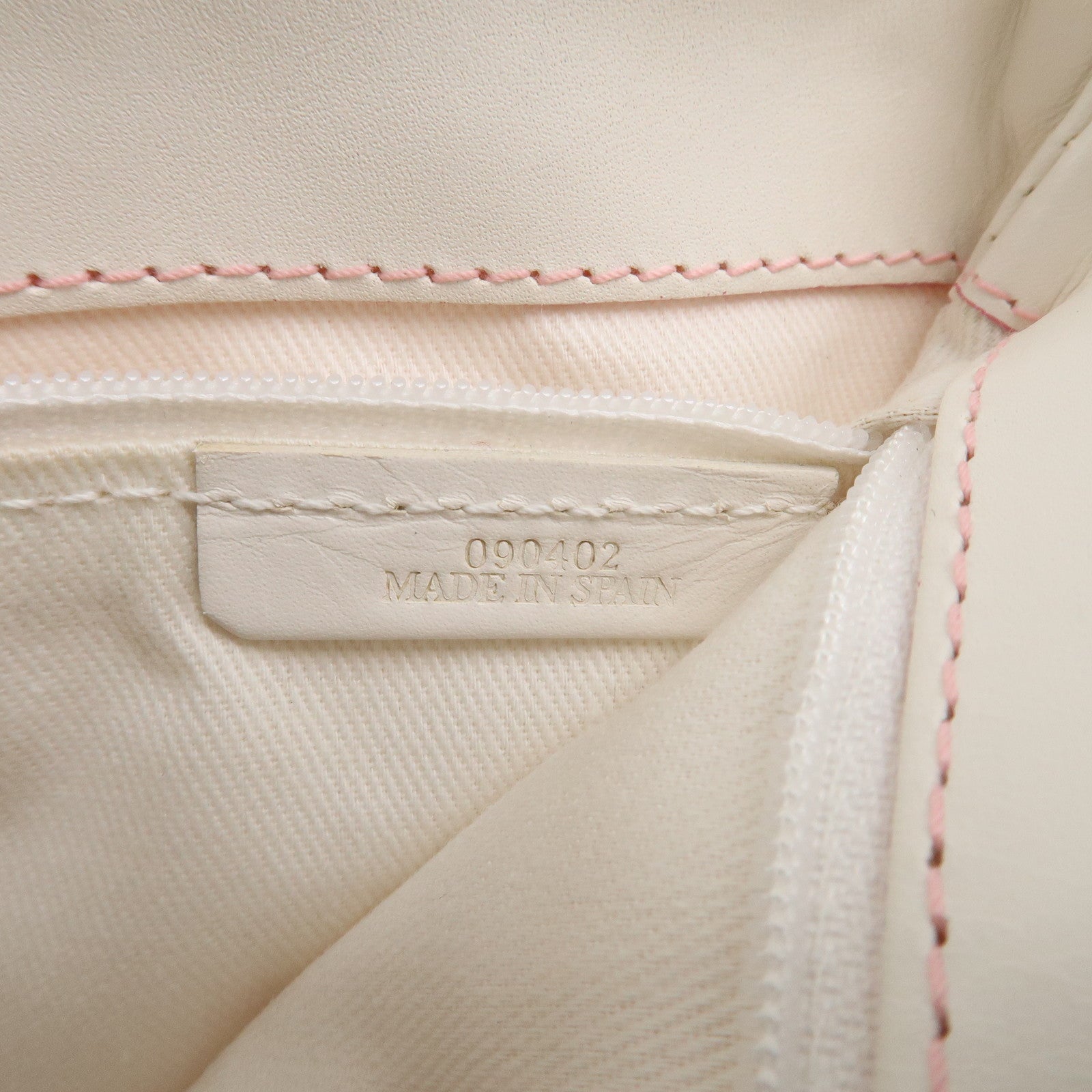 LOEWE Anagram Canvas Leather Shoulder Bag Pink White