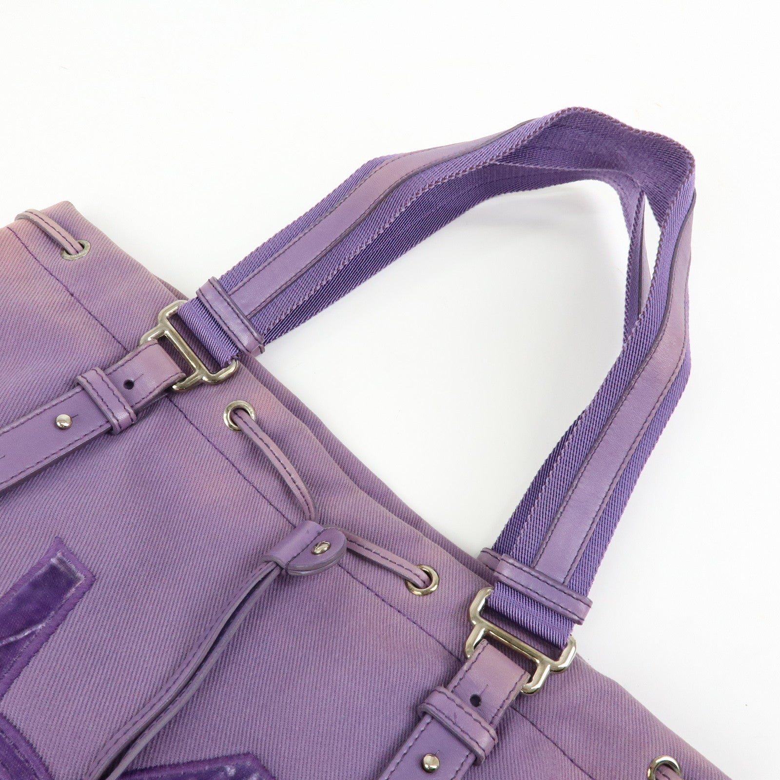 SAINT LAURENT PARIS Kahala Cassandra Canvas Tote Bag Purple 121631