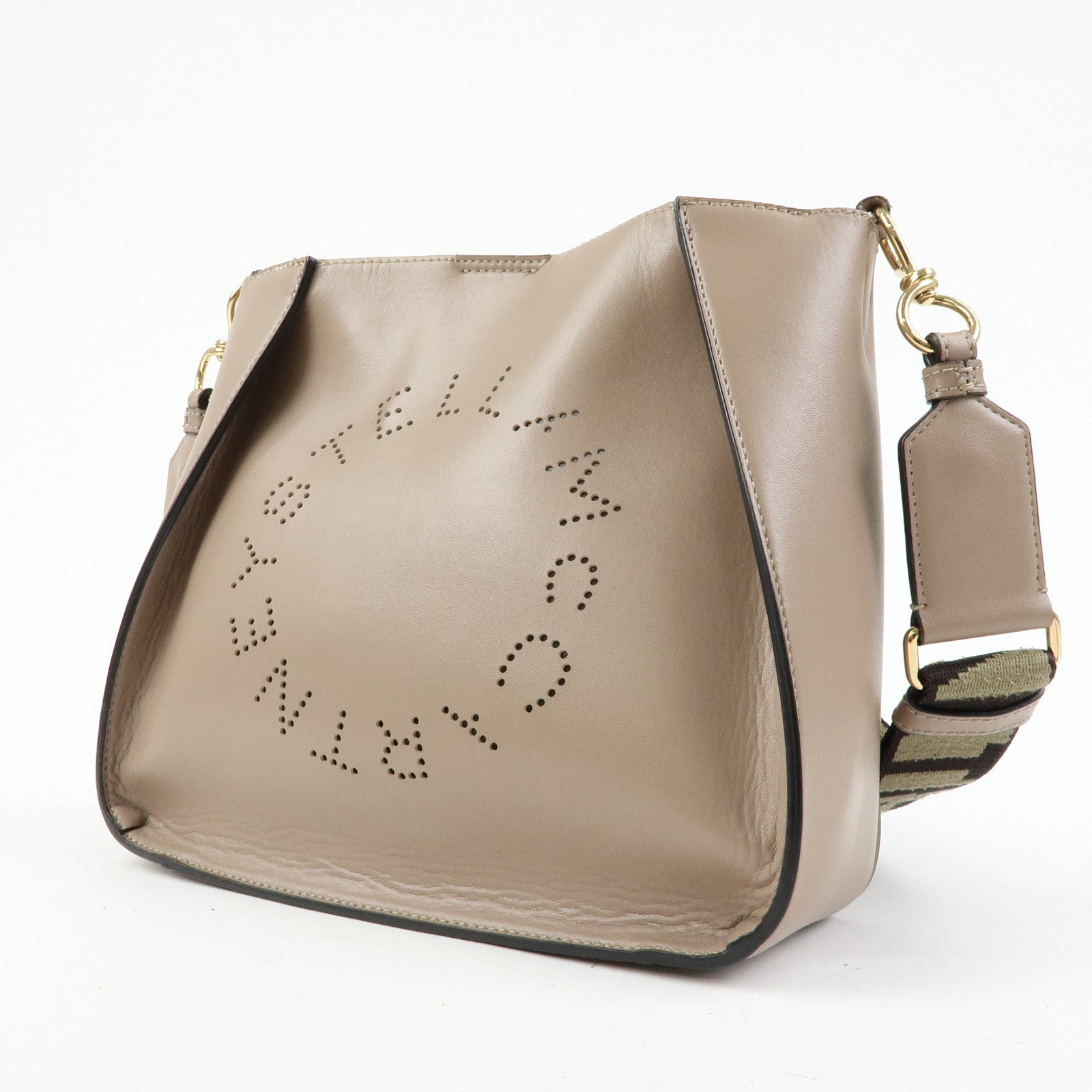 STELLA MCCARTNEY Faux Leather Shoulder Bag Crossbody Bag Beige