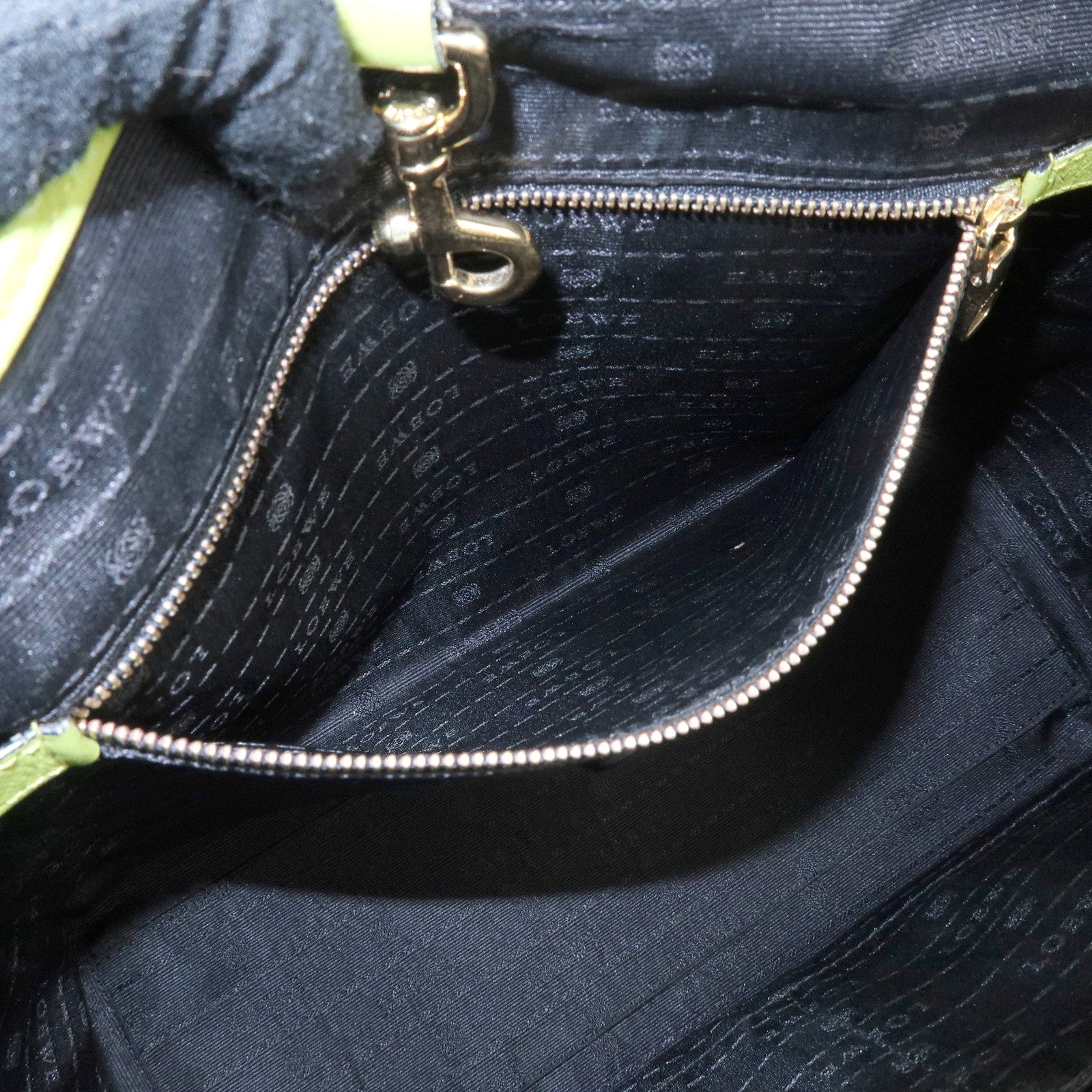 LOEWE Heritage Leather Tote Bag Hand Bag Light Green