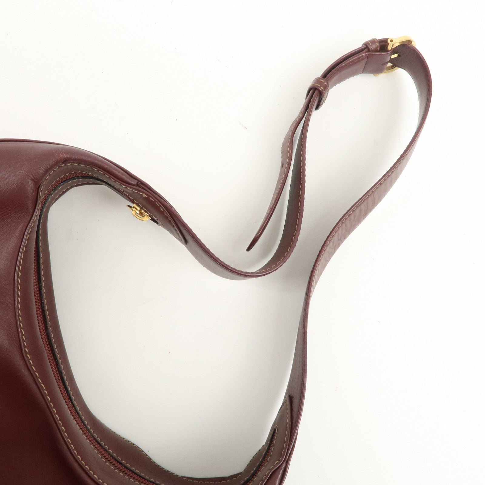 Cartier Must de Cartier Leather Shoulder Bag Bordeaux