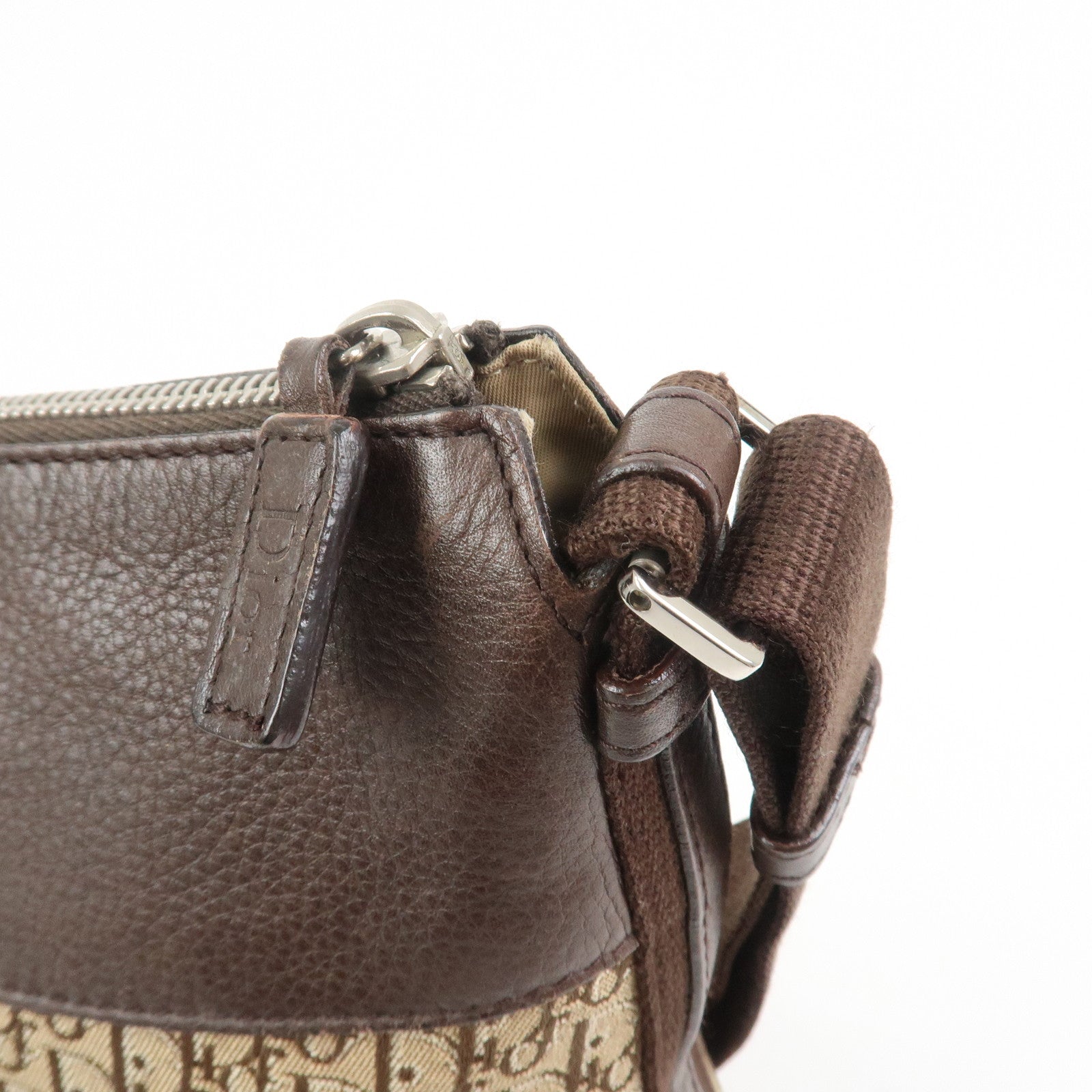 Christian Dior Street Chic Trotter Canvas Leather Shoulder Bag