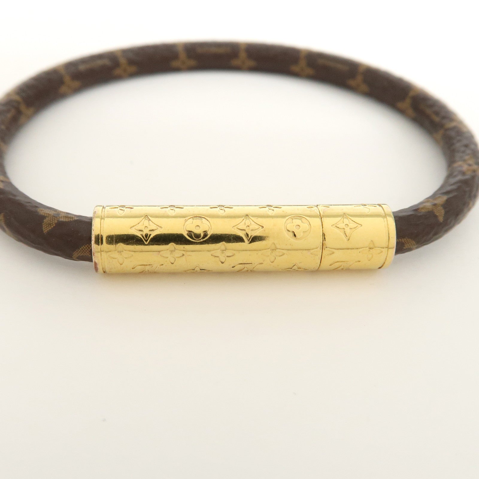 Louis Vuitton Monogram LV Confidential Bracelet Brown Gold M6334