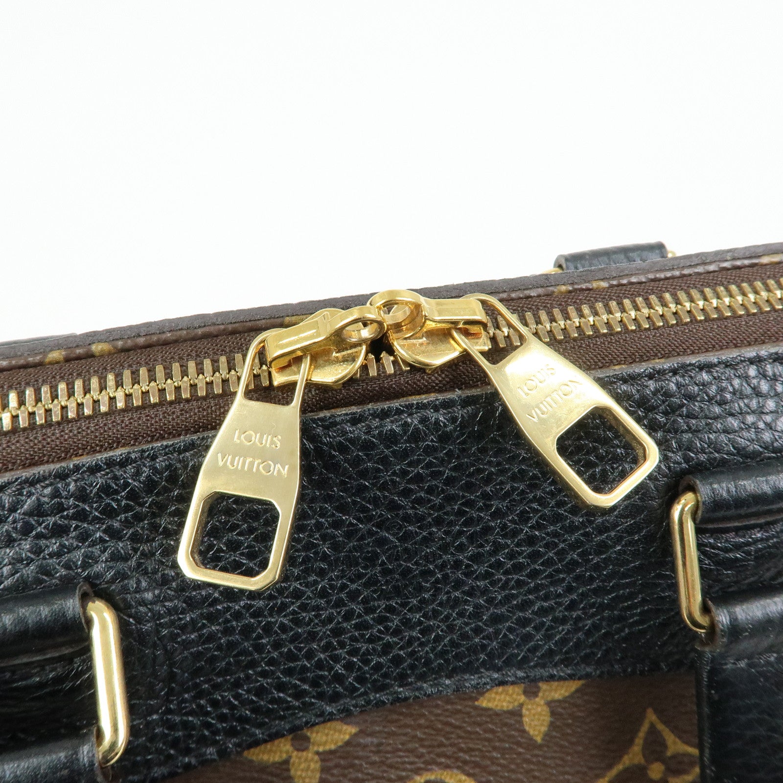 Louis Vuitton Monogram Canvas Leather Retiro Hand Bag Brown M50058