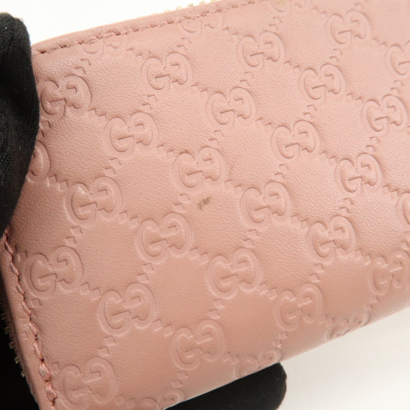 GUCCI Micro Guccissima Leather Coin Case Coin Purse Pink 449896