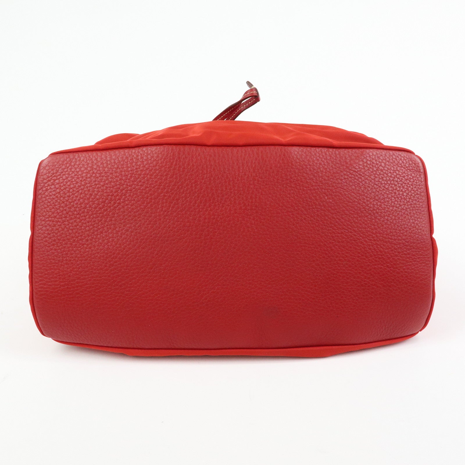 PRADA Triangle Logo Nylon Leather Shoulder Bag Hand Bag Red