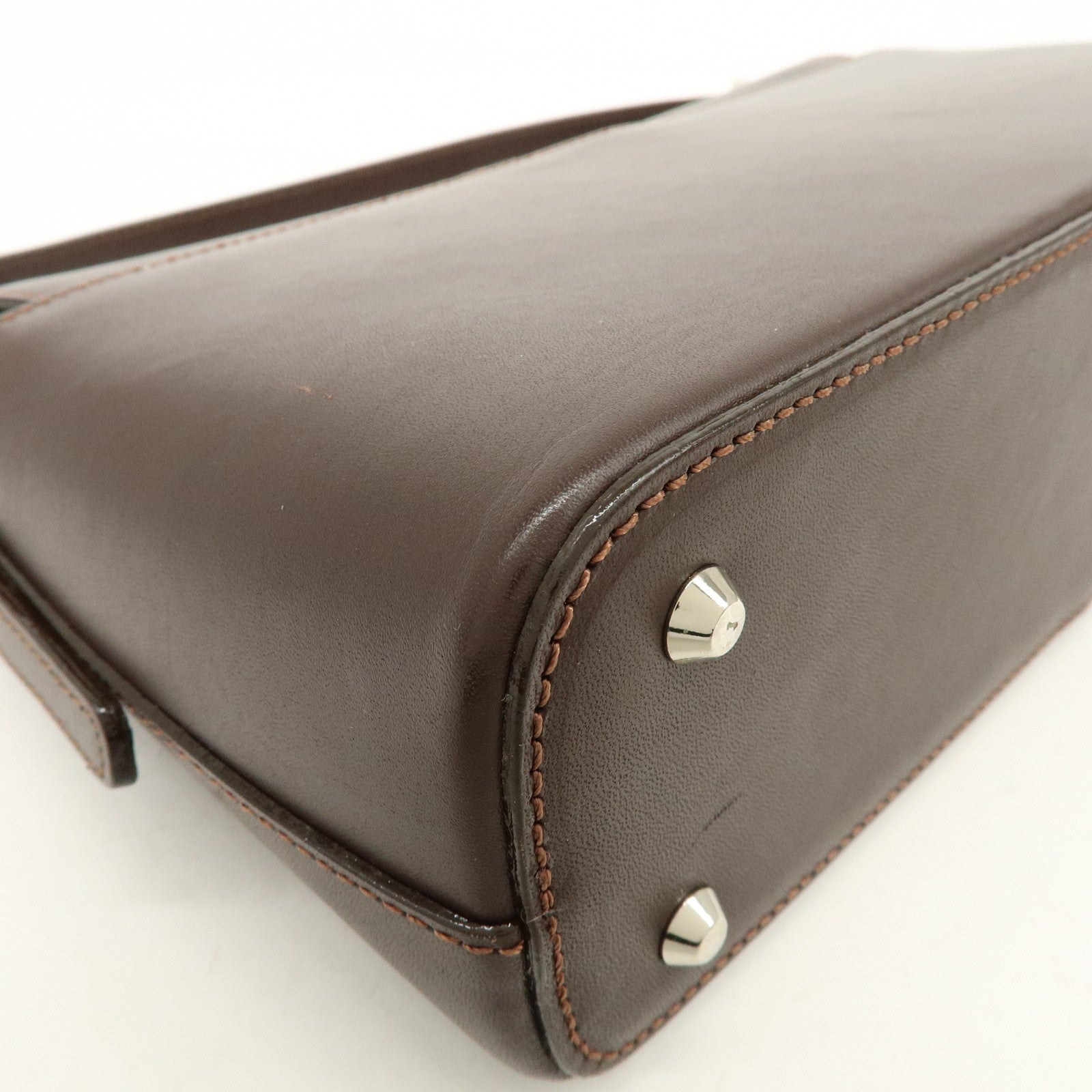 BURBERRY Leather Hand Bag Shoulder Bag Brown