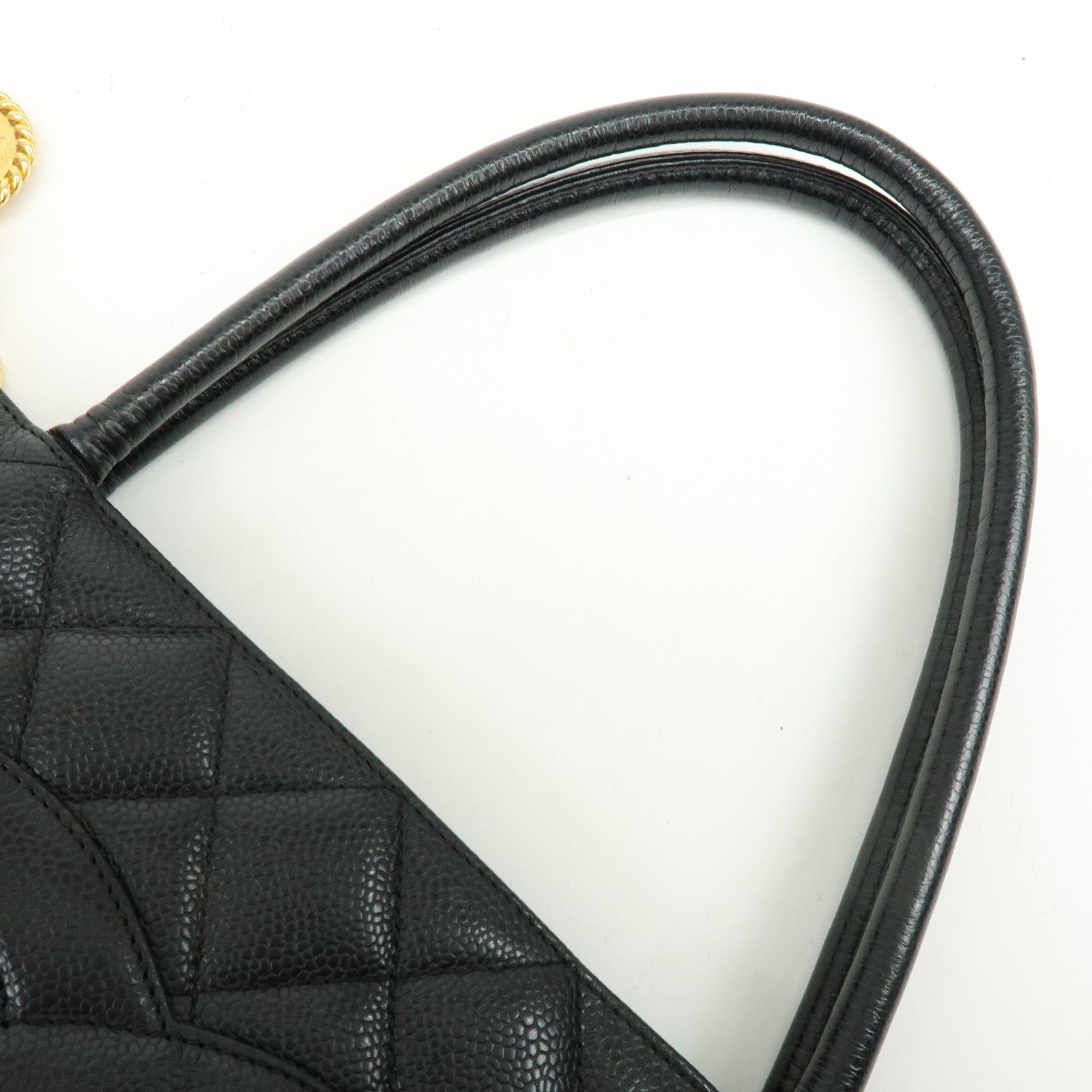 CHANEL Matelasse COCO Mark Medallion Caviarskin Tote Bag A01804