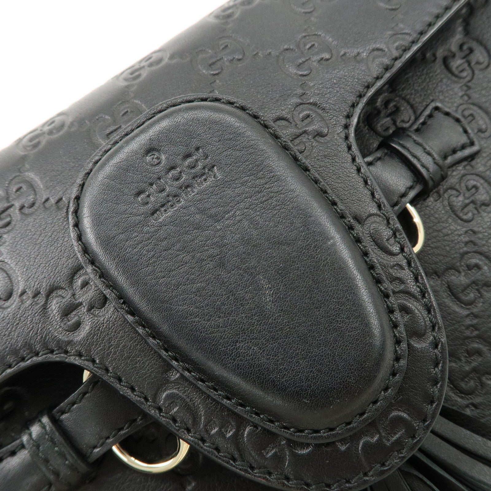 GUCCI Horsebit Guccissima Emily Leather Chain Shoulder Bag 295402 Used