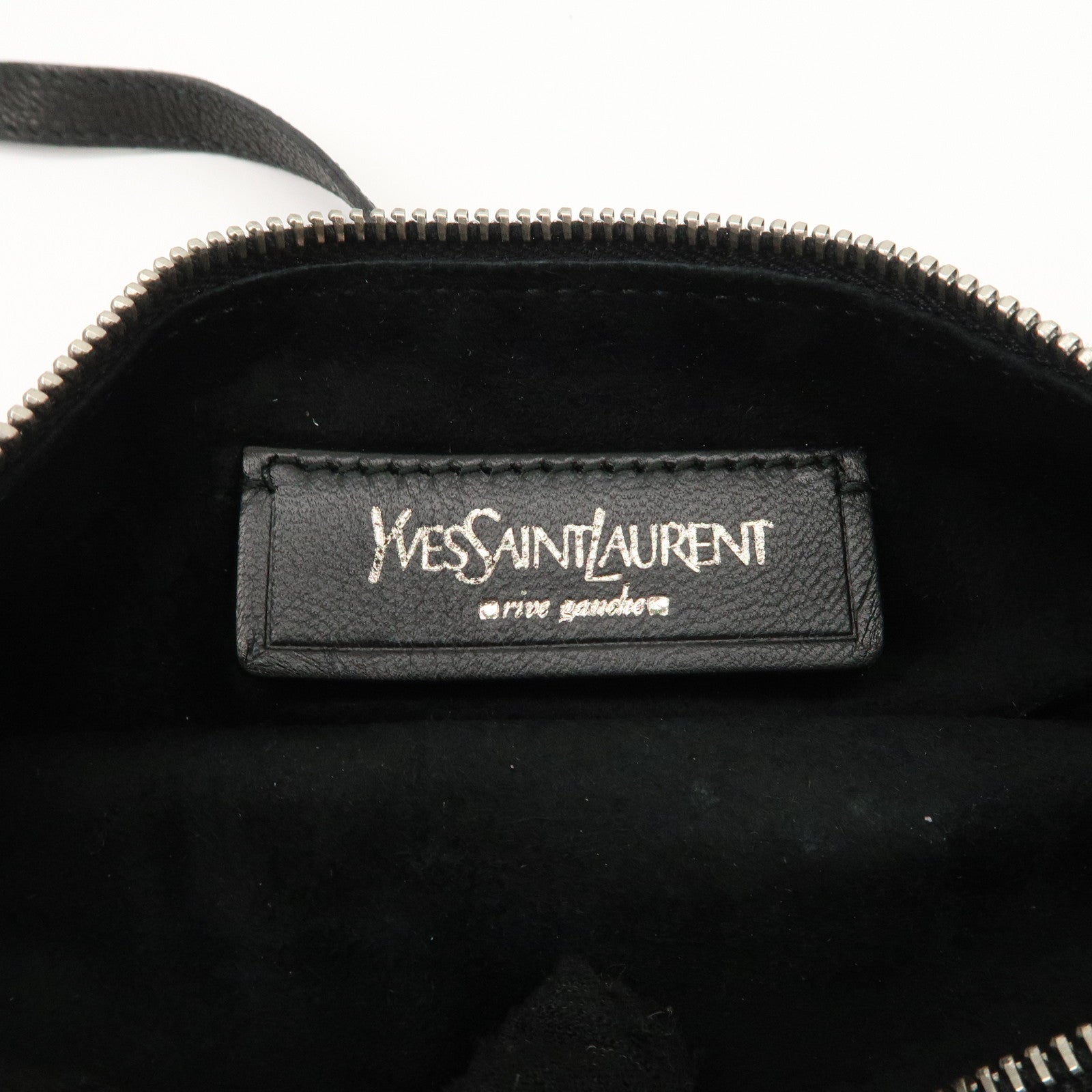 SAINT LAURENT Lody Leather Suede Shoulder Bag Hand Bag Black Used