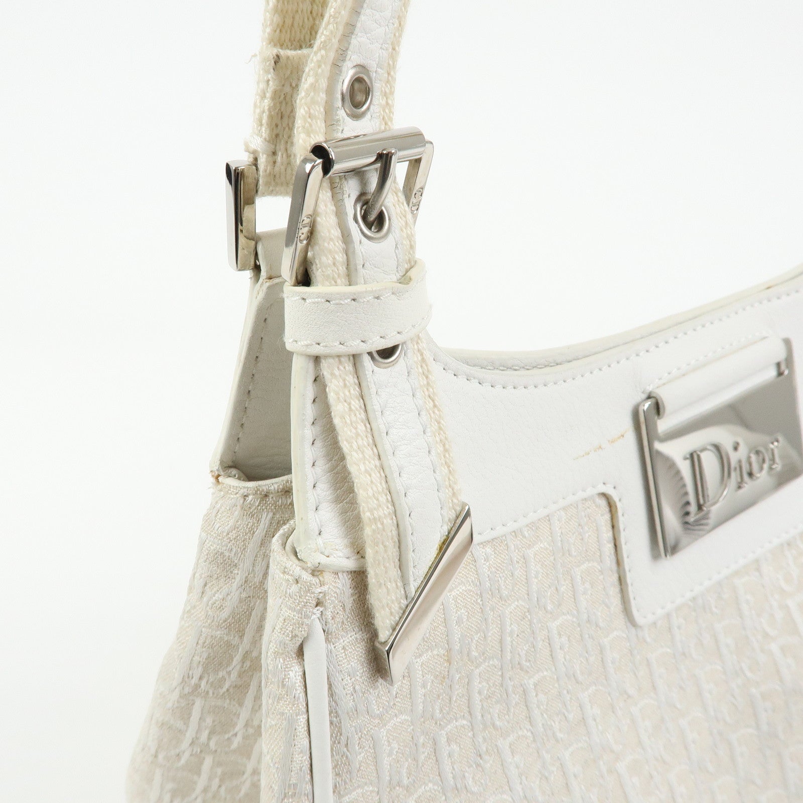 Christian Dior Street Chic Trotter Canvas Leather Shoulder Bag