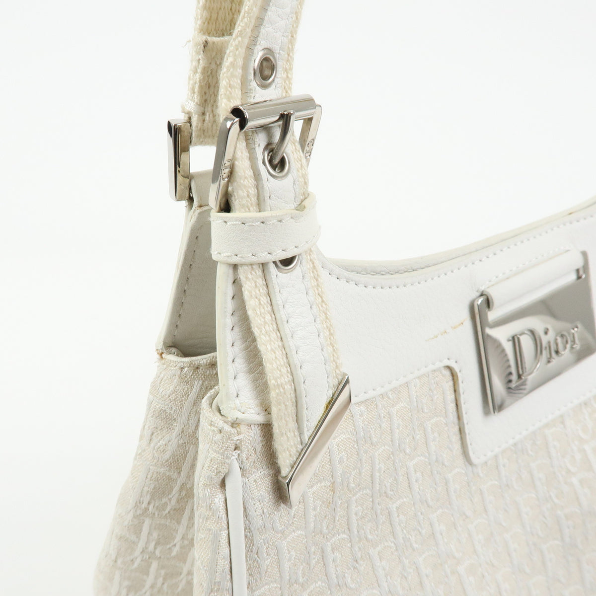 Christian Dior Street Chic Trotter Canvas Leather Shoulder Bag