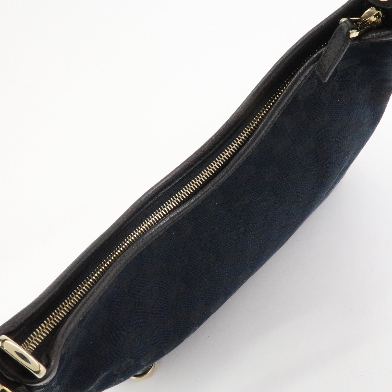 GUCCI Abbey GG Canvas Leather Shoulder Bag Hand Bag Black 130737