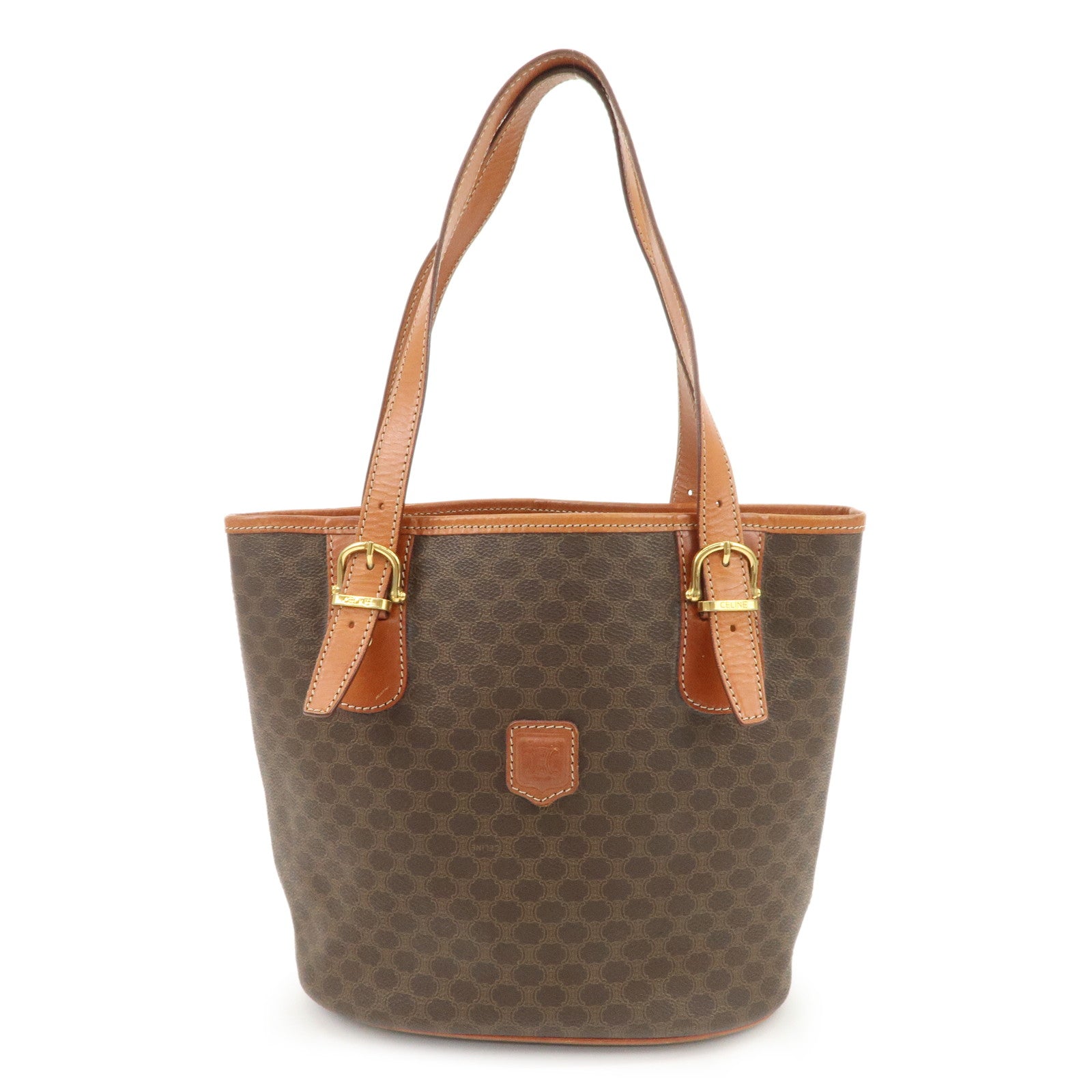 CELINE Macadam PVC Leather Tote Bag Shoulder Bag Brown