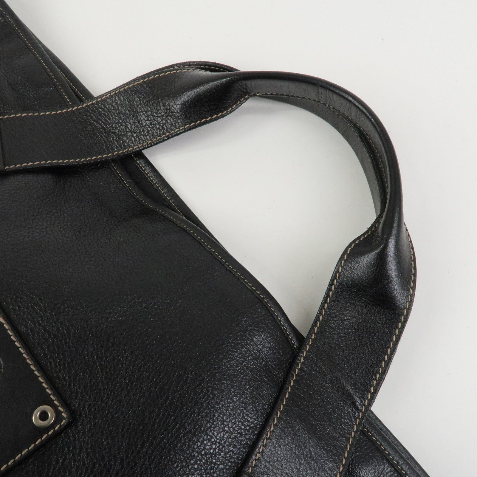 GUCCI Hysteria Leather Tote Bag Hand Bag Black 211126