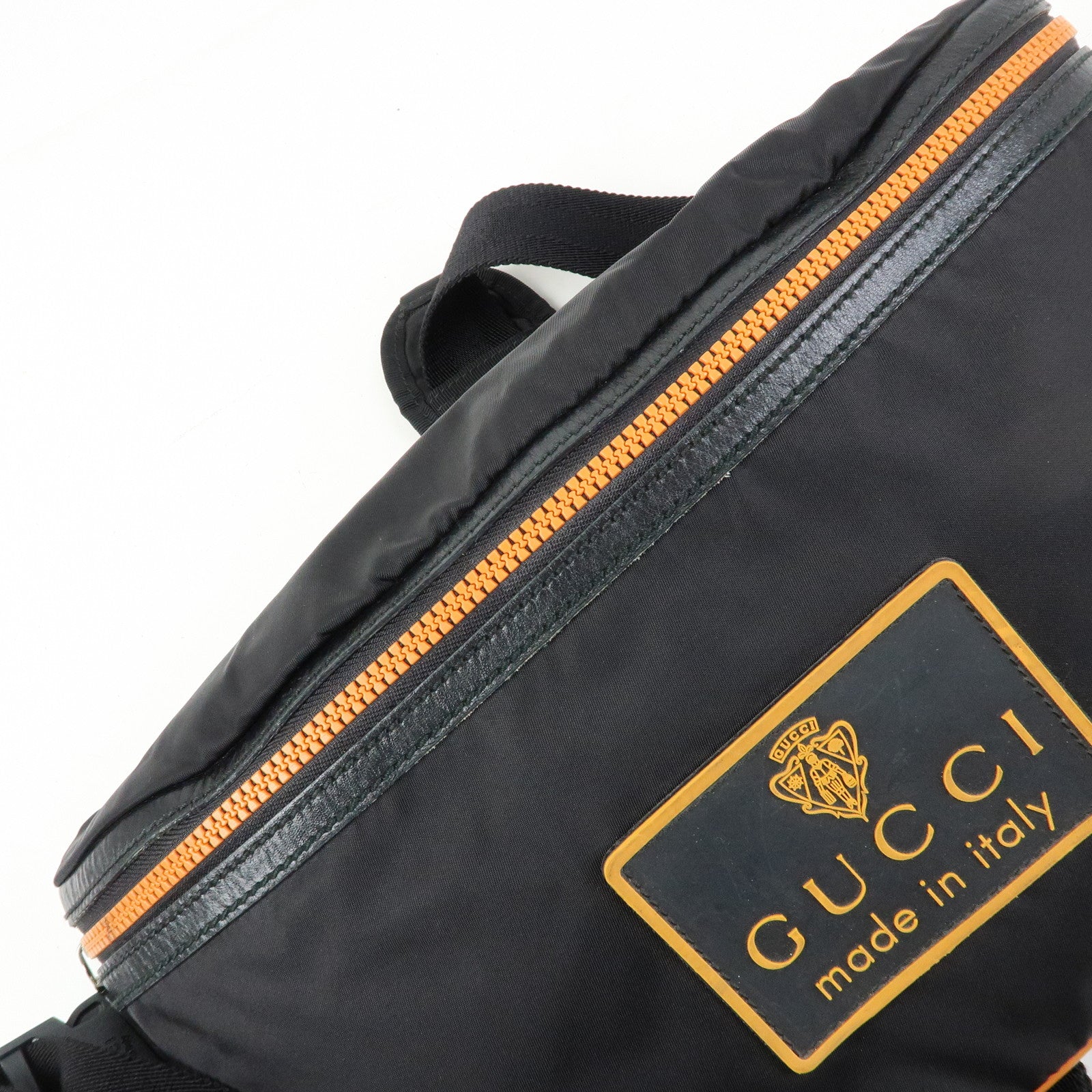 GUCCI Logo Nylon Rubber Waist Pouch Body Bag Black 211128