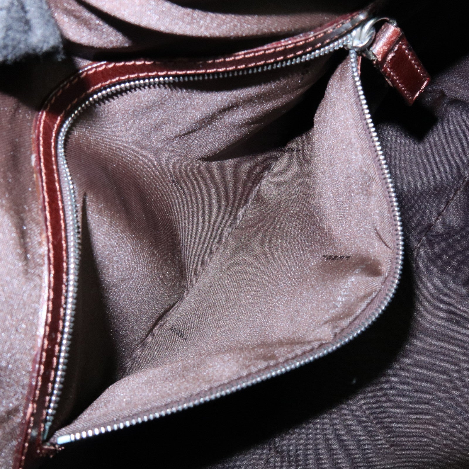 FENDI Zucca Canvas Leather Boston Bag Hand Bag Brown 16327