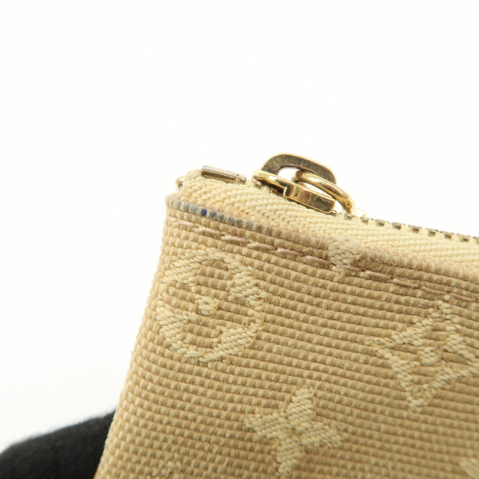 Louis Vuitton Monogram Mini Lin Pochette Cles Coin Case Beige M92438 Used